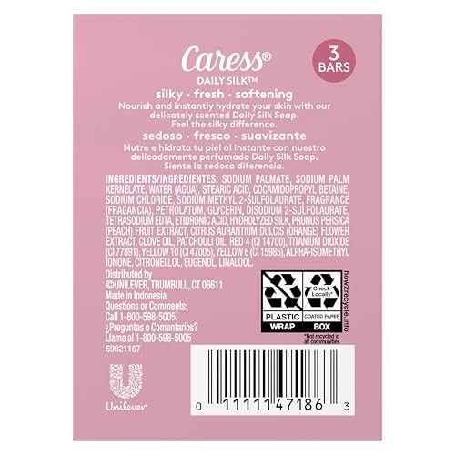 Caress Daily Silk Bar Soap 3 Pack Moisturizing Orange Blossom Peach Scent