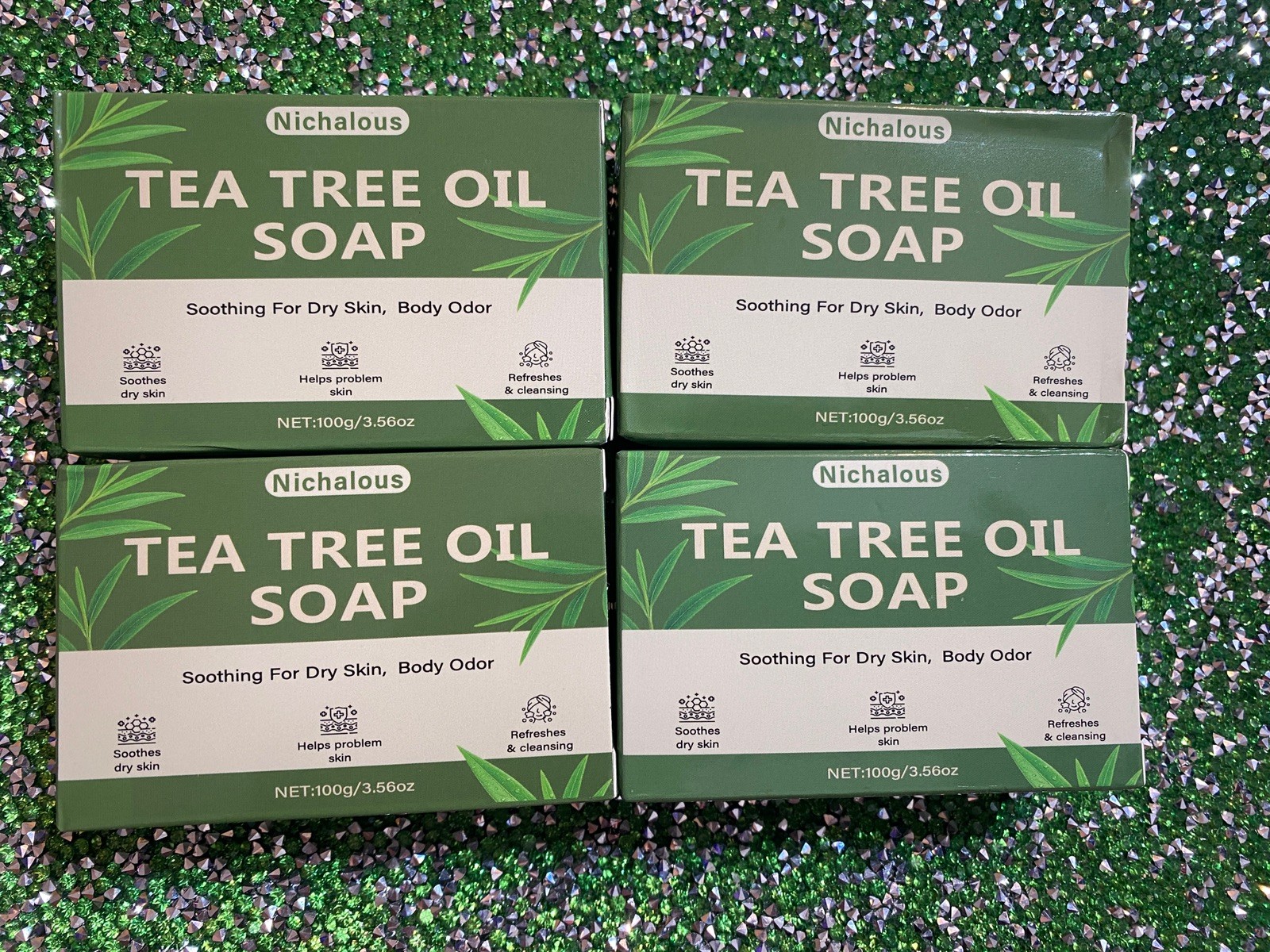 4 Bar Soaps Tea Tree Soap, Purifying Body Soap Bar W/ Tea Tree Oil & Coconut Oil