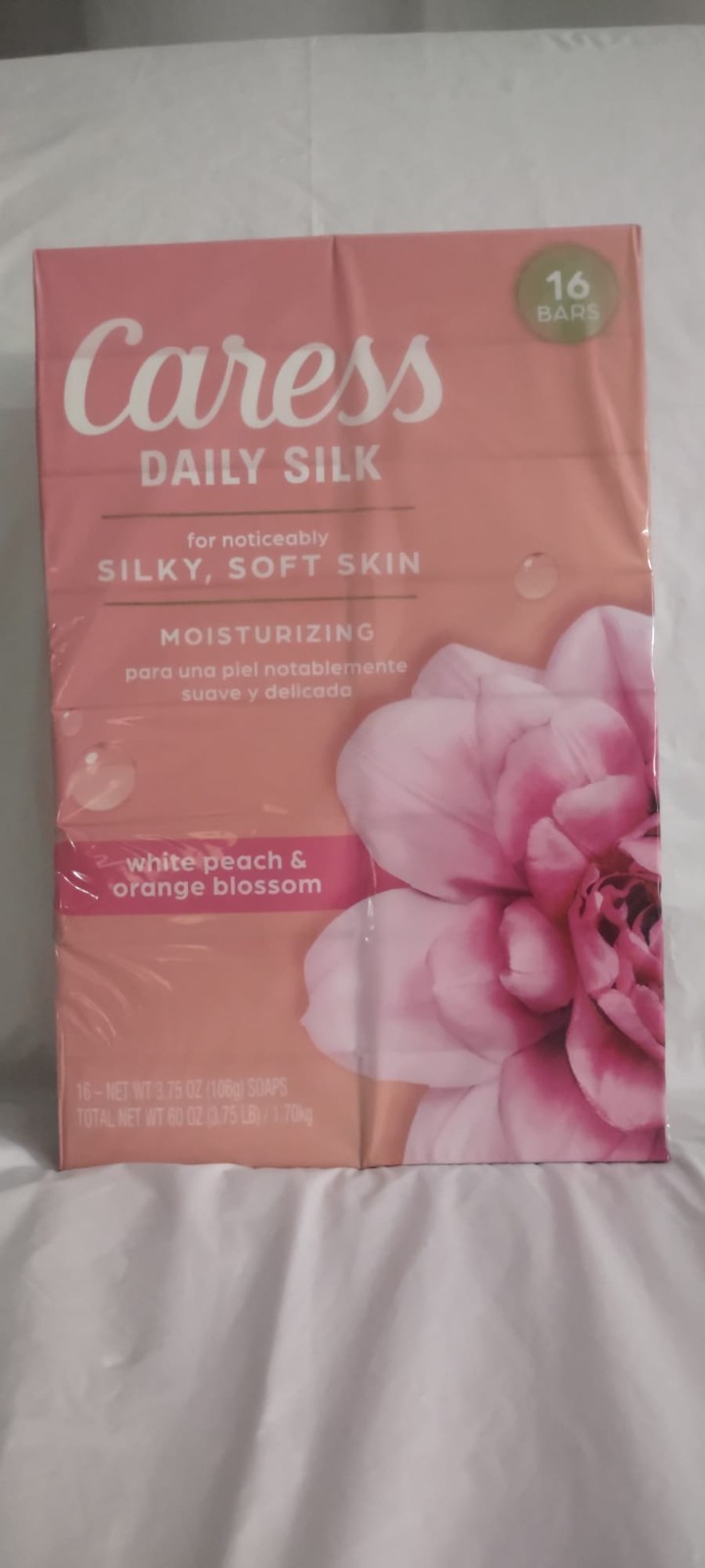 Caress Daily Silk Beauty Bar, White Peach & Orange Blossom, 3.75 oz.,16 count