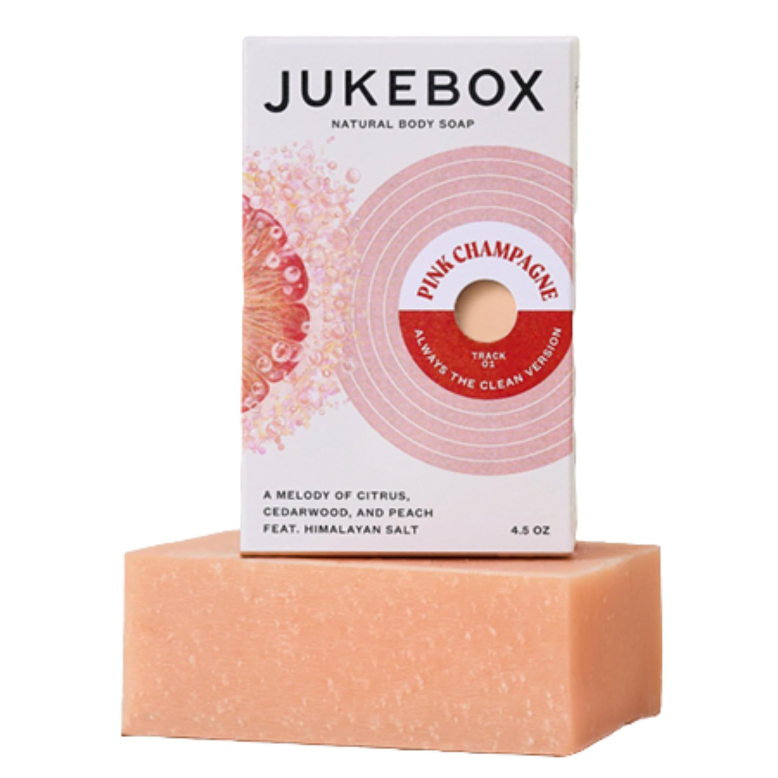 JUKEBOX Soap, Pink Champagne Scent, Natural Bar Soap 4.5 Ounce (Pack of 1)