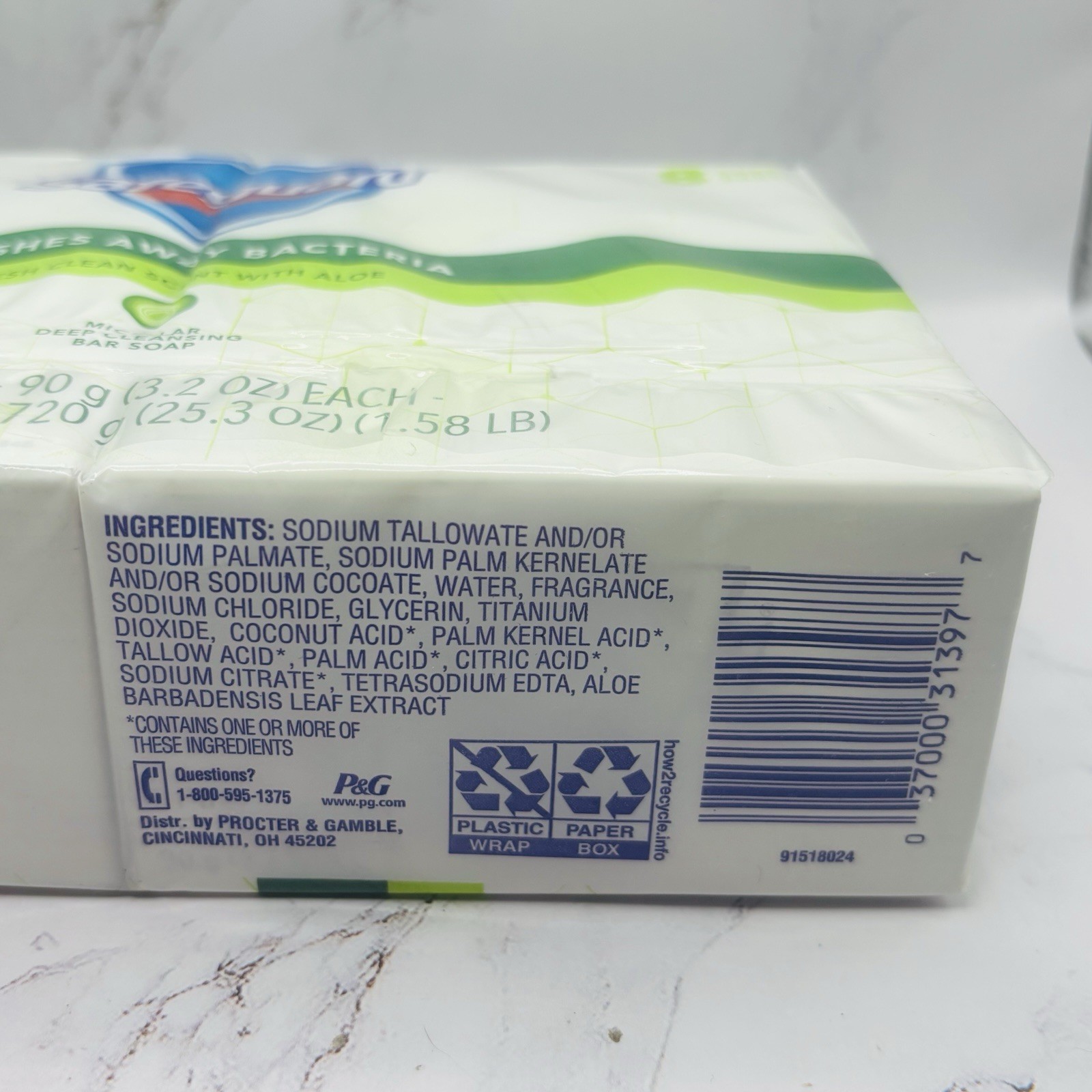 Safeguard Bar Soap Fresh Clean Scent with Aloe 8pk 4oz Bars Bath Body Sealed