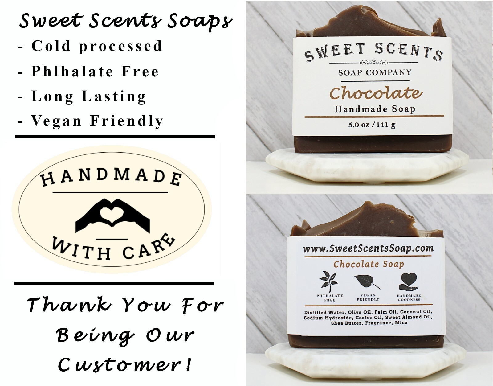 Handmade Soap – Chocolate – Cold Process, Scented Soap