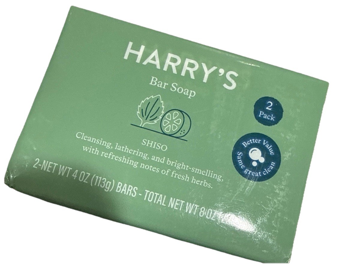 Harry’s Bar Soap Shiso 2 Pack 4oz Each Herbal Fresh Scent Sustainable Palm