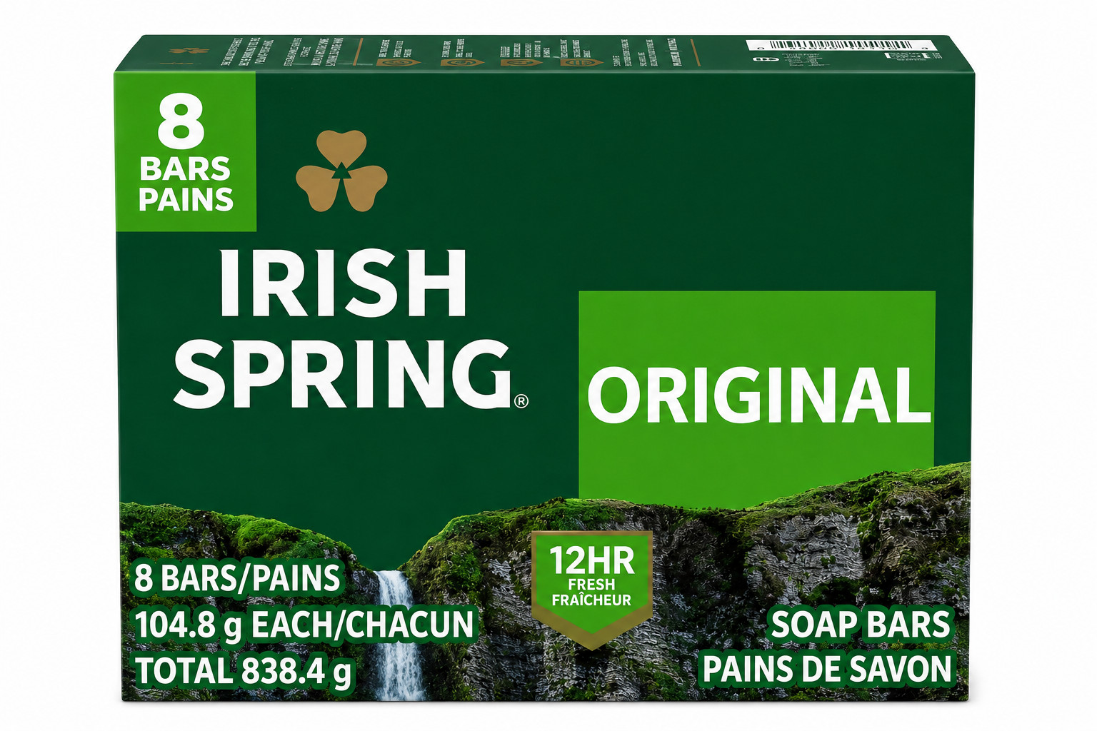 Irish Spring Original Deodorant Soap Bars 8 Pack 3.7 oz Each 12HR Fresh New