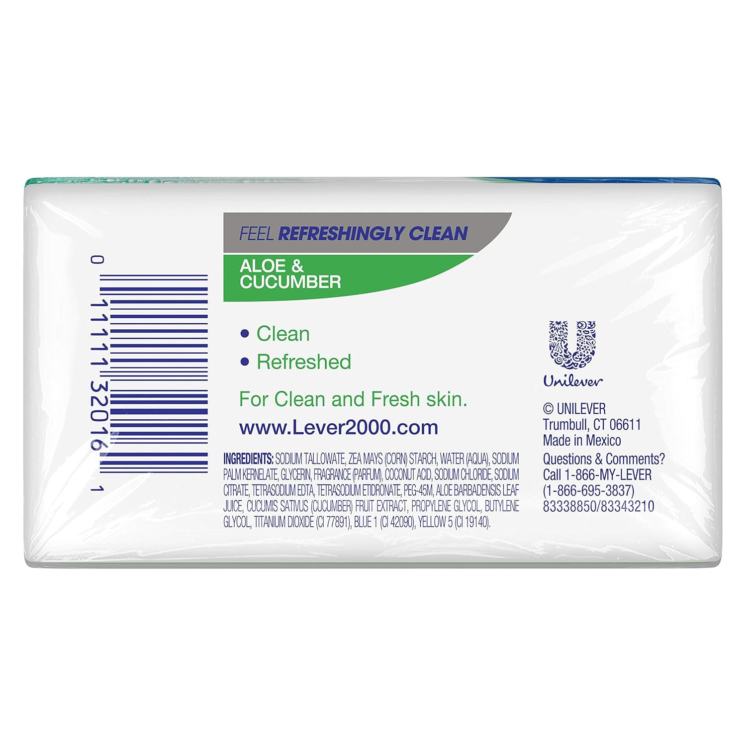Lever 2000 Bar Soap Aloe & Cucumber 4 oz bars 8 ea
