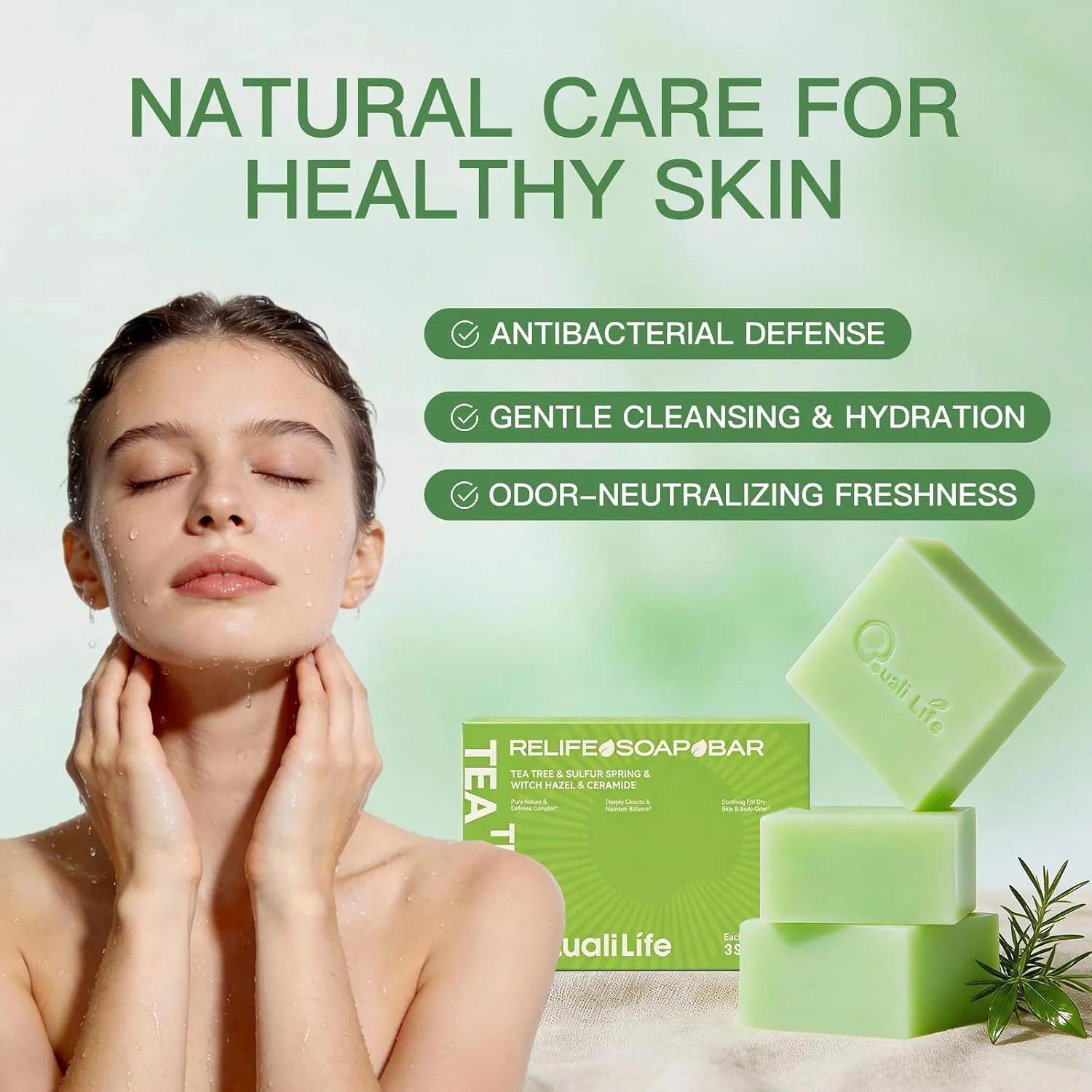 3 Pcs Veloma Antifungal Soap,Veloma Soap,Soothing Tea Tree & Eucalyptus, Deep Po