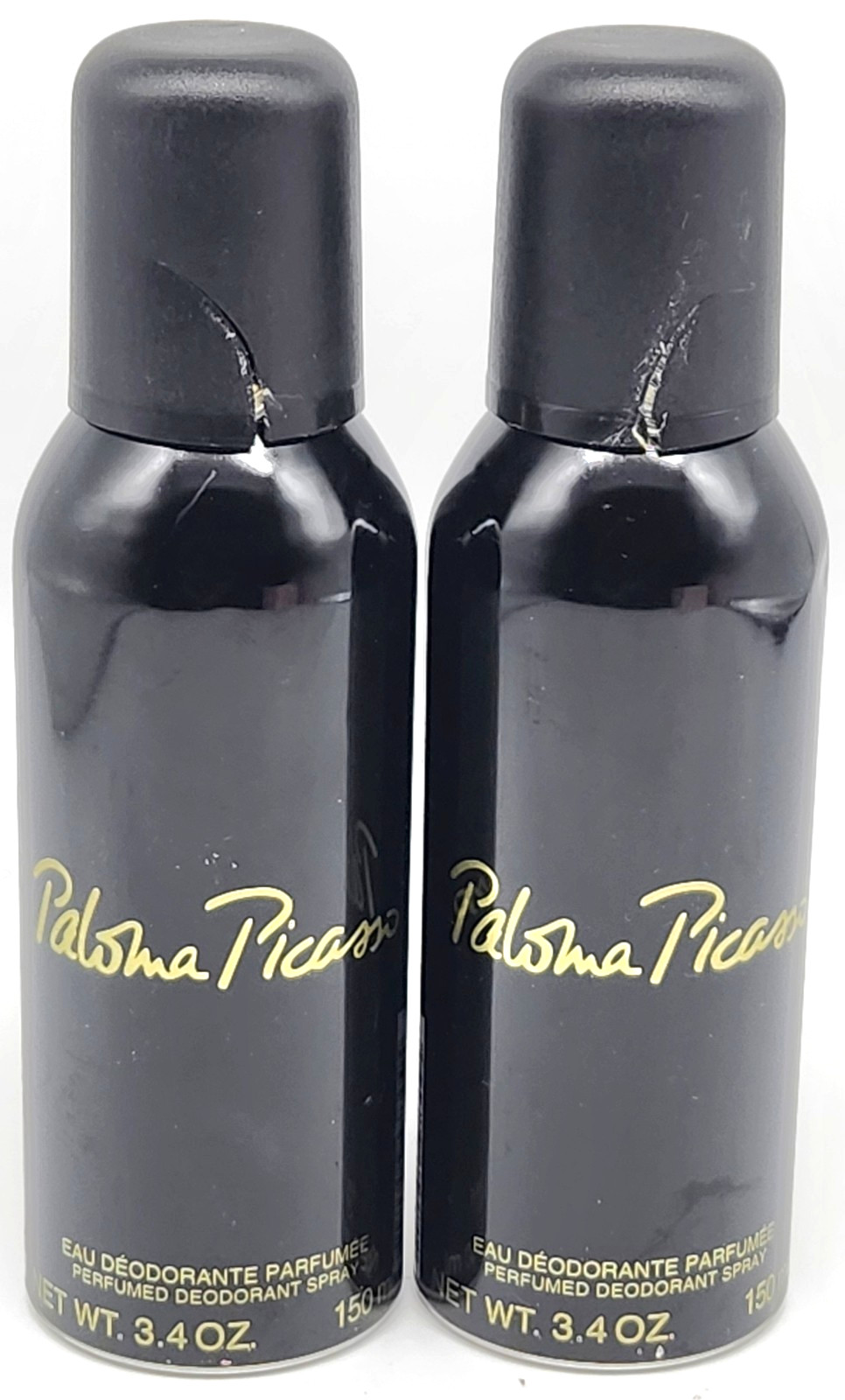 Paloma Picasso Perfumed Deodorant Spray For Women 2 x 3.4 fl oz Unbox,Top Broken
