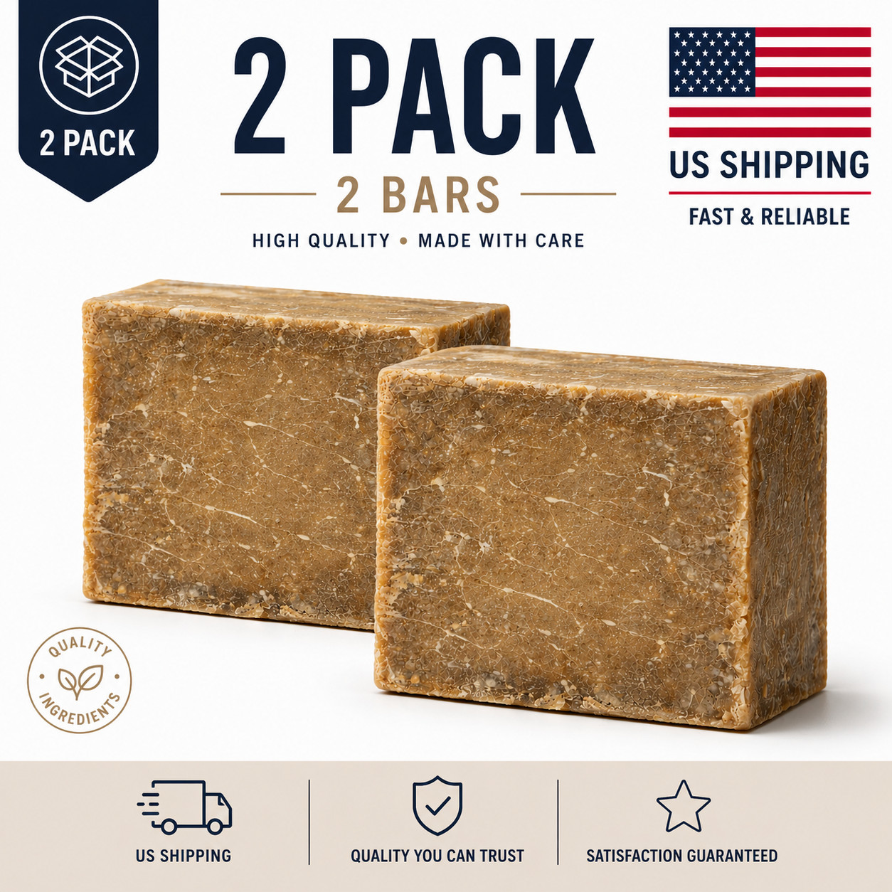 Authentic Aleppo-Style Laurel Soap Bar 2-Pack – Olive Oil, Natural Handmade