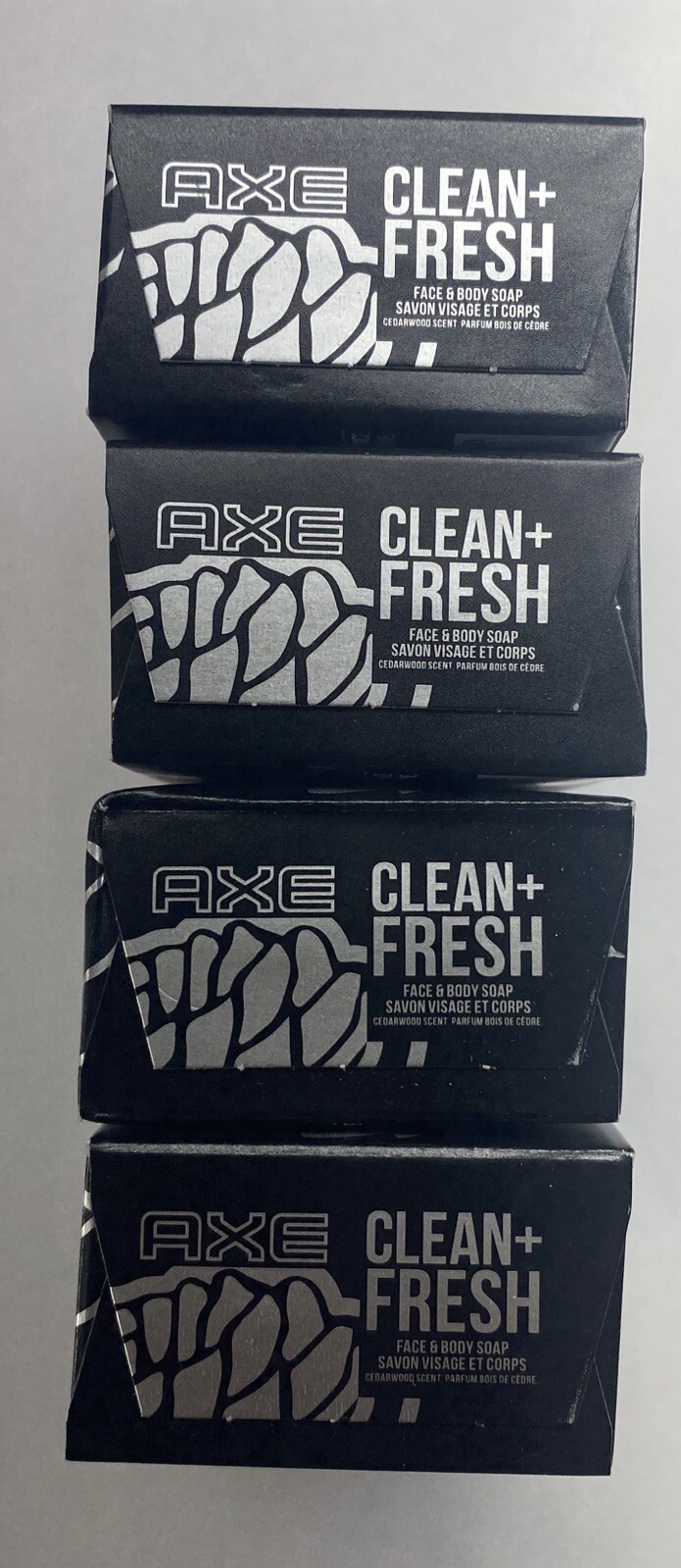 Axe Clean + Fresh Men’s Face & Body Bar Soap 3.5 oz Cedarwood Scent (4 Pack)