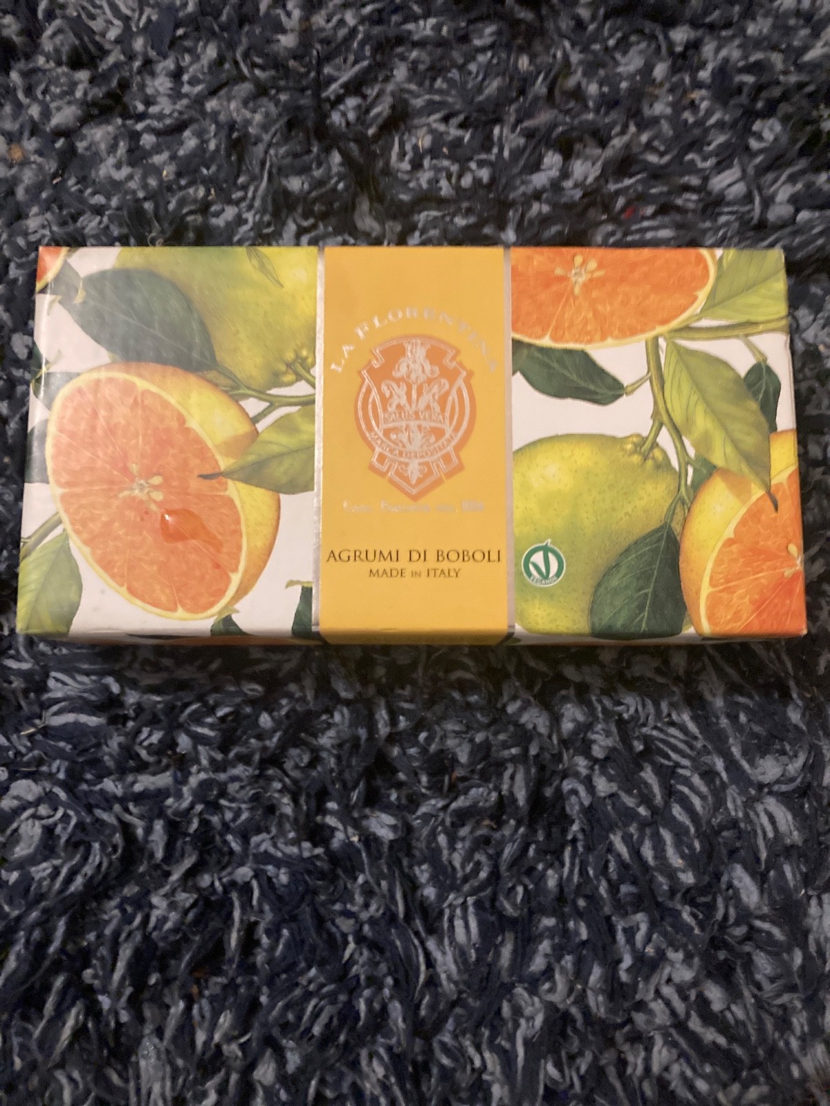 La Florentina Hand Soap Set Boboli Citrus 3 Oval Bars From Italy Gift Box NIB
