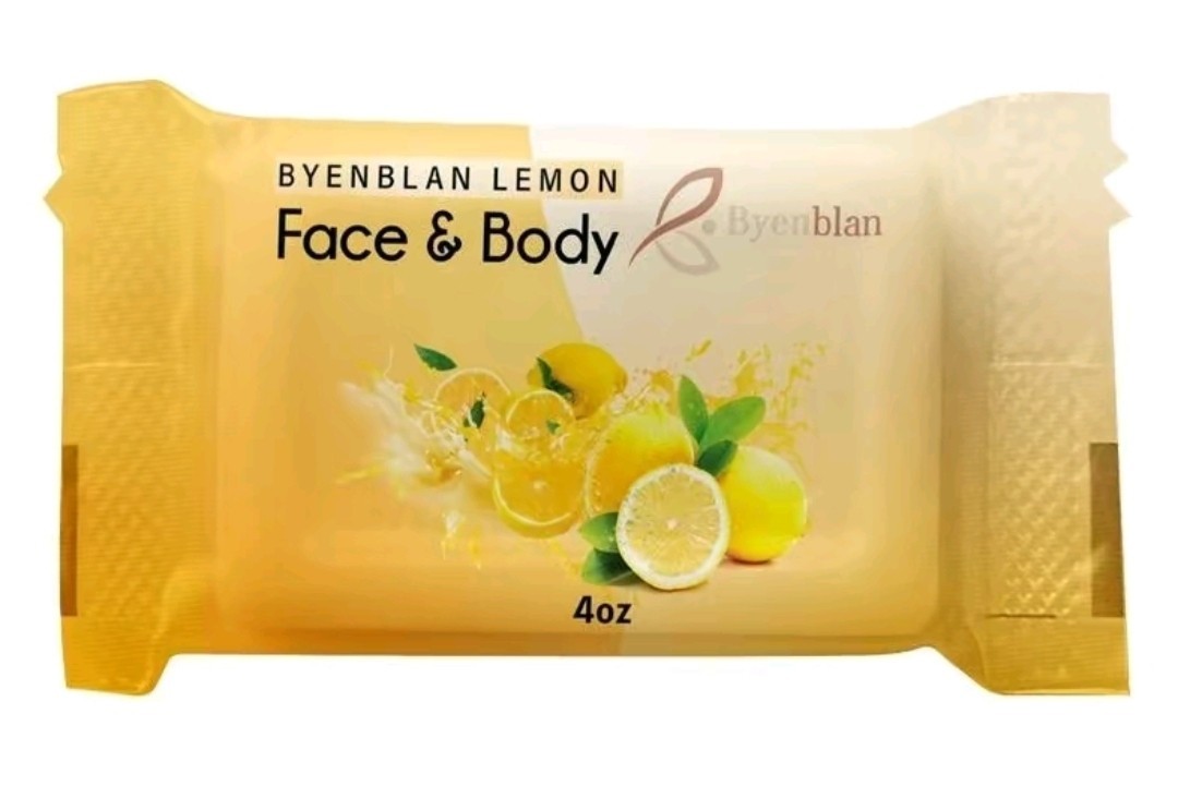 Byenblan Lemon Face & Body Rectangular Soap Bar 4 oz Yellow Unisex