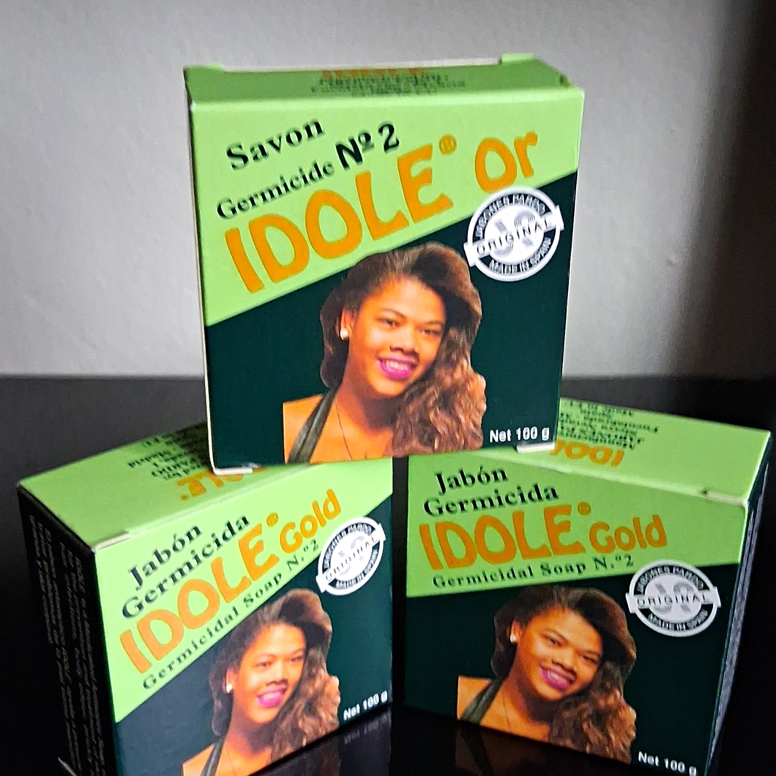 IDOLE Gold Germicidal Soap Bar No. 2 Antiseptic Green Body/Face/Hands 100g