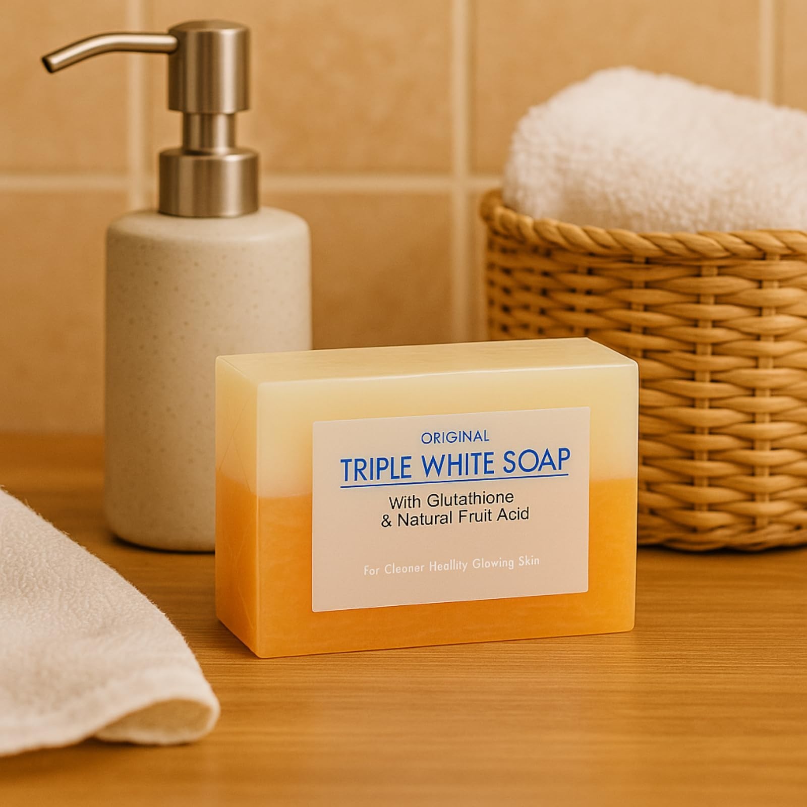 Triple White Soap w/ Kojic Placenta Glutathione & Natural Fruit Acid, 3 Bars
