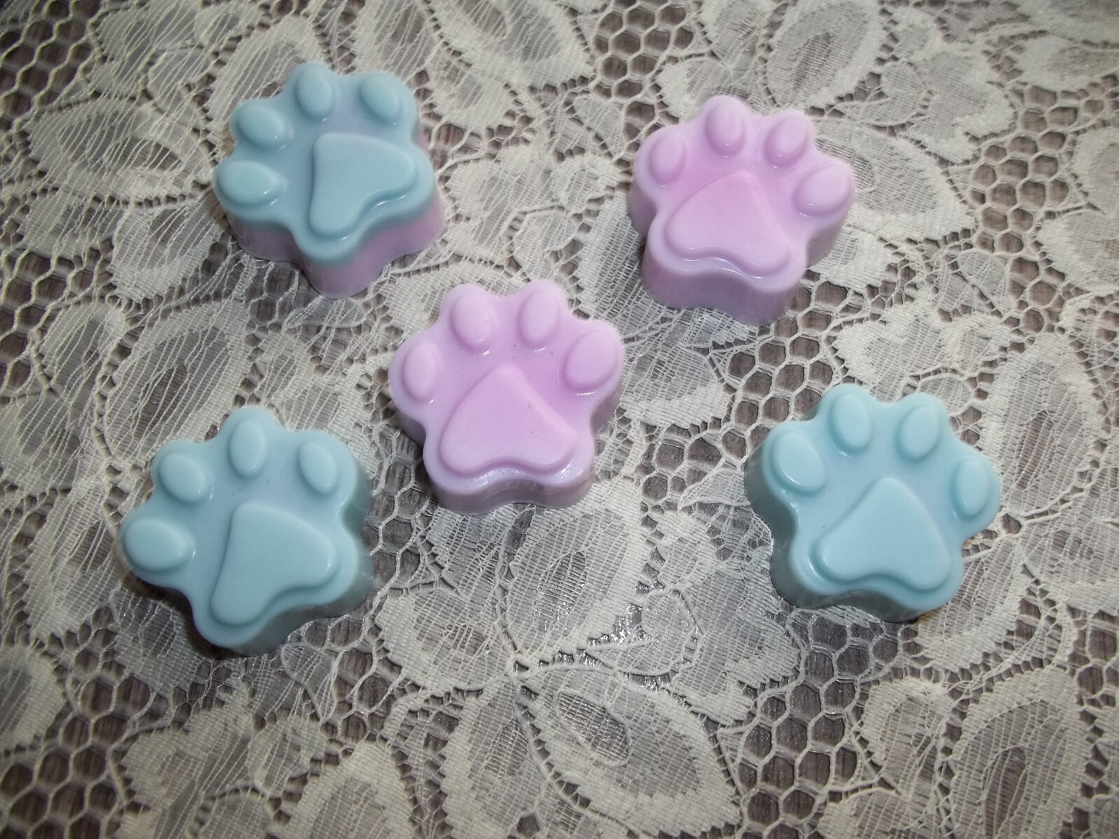3 pc Paw Print Soap set, choice, favors, scent, FREE ship, 170+ scents, gifts