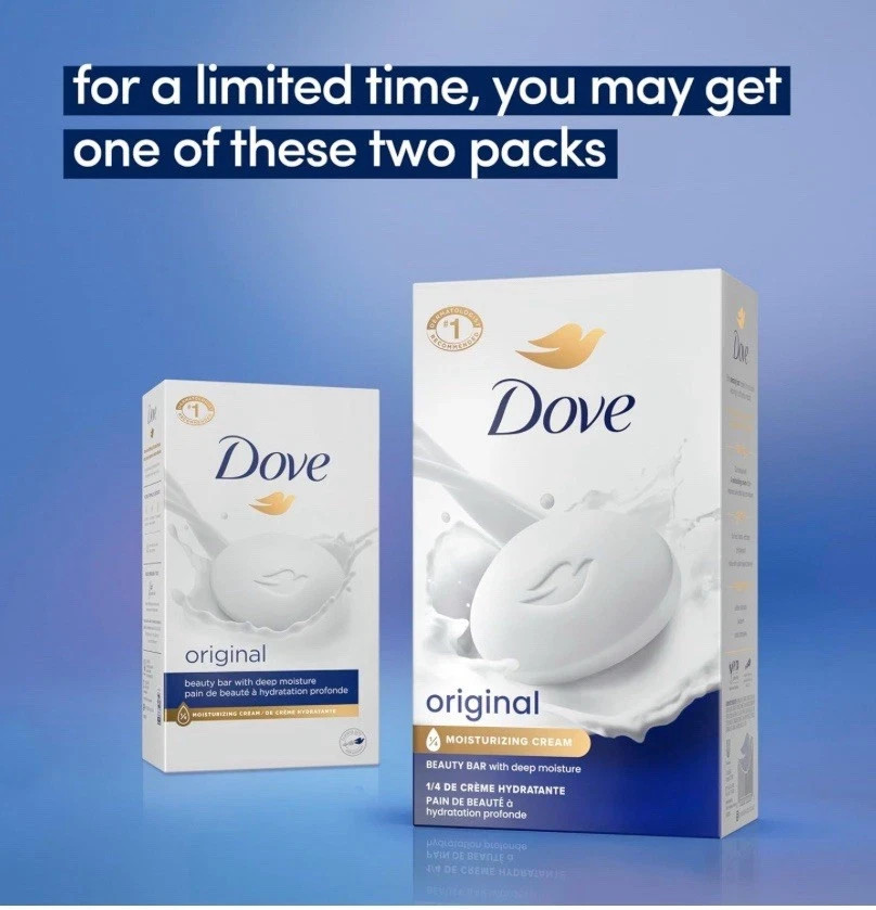 Dove Beauty Bar Soap Original with 1/4 Moisturizing Cream 3.75 oz – 4 PACK