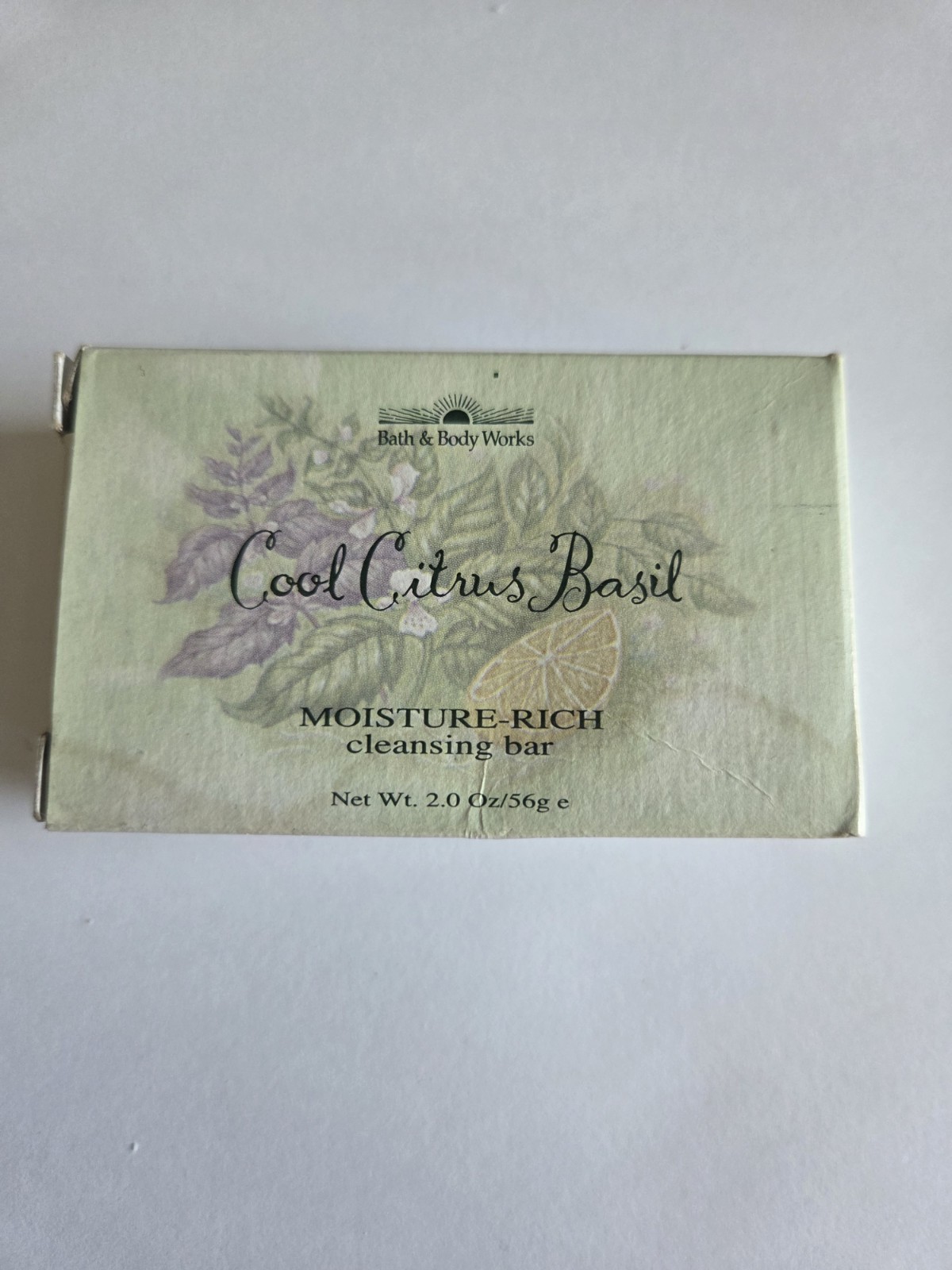 VTG Bath & Body Works Cool Citrus Basil Moisture Rich Cleansing Bar 2 Oz