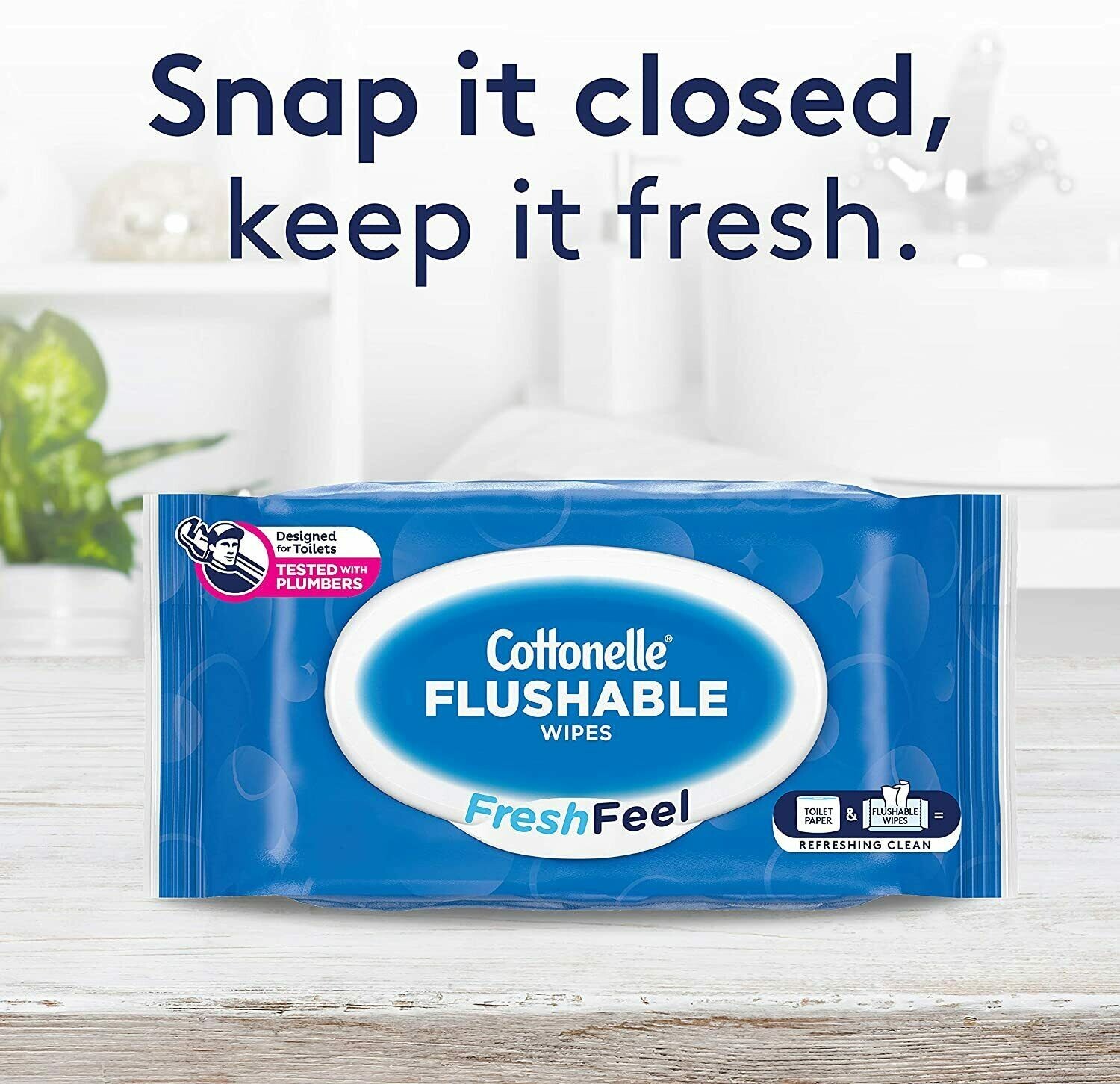 Cottonelle FreshFeel Flushable Wet Wipes for Adults and Kids, 8 Flip-Top Packs,