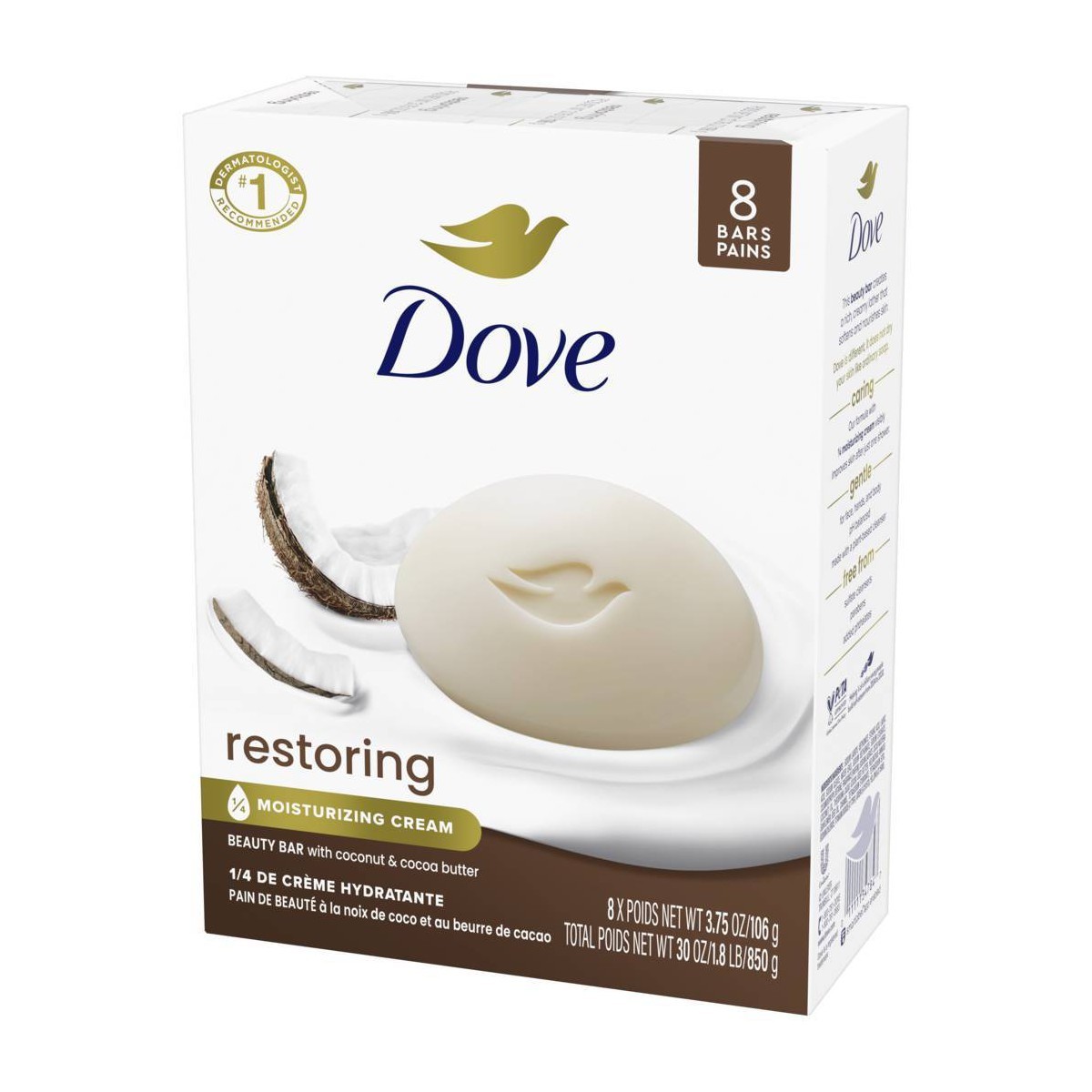 Dove Beauty Restoring Coconut & Cocoa Butter Beauty Bar Soap – 8pk/3.75oz