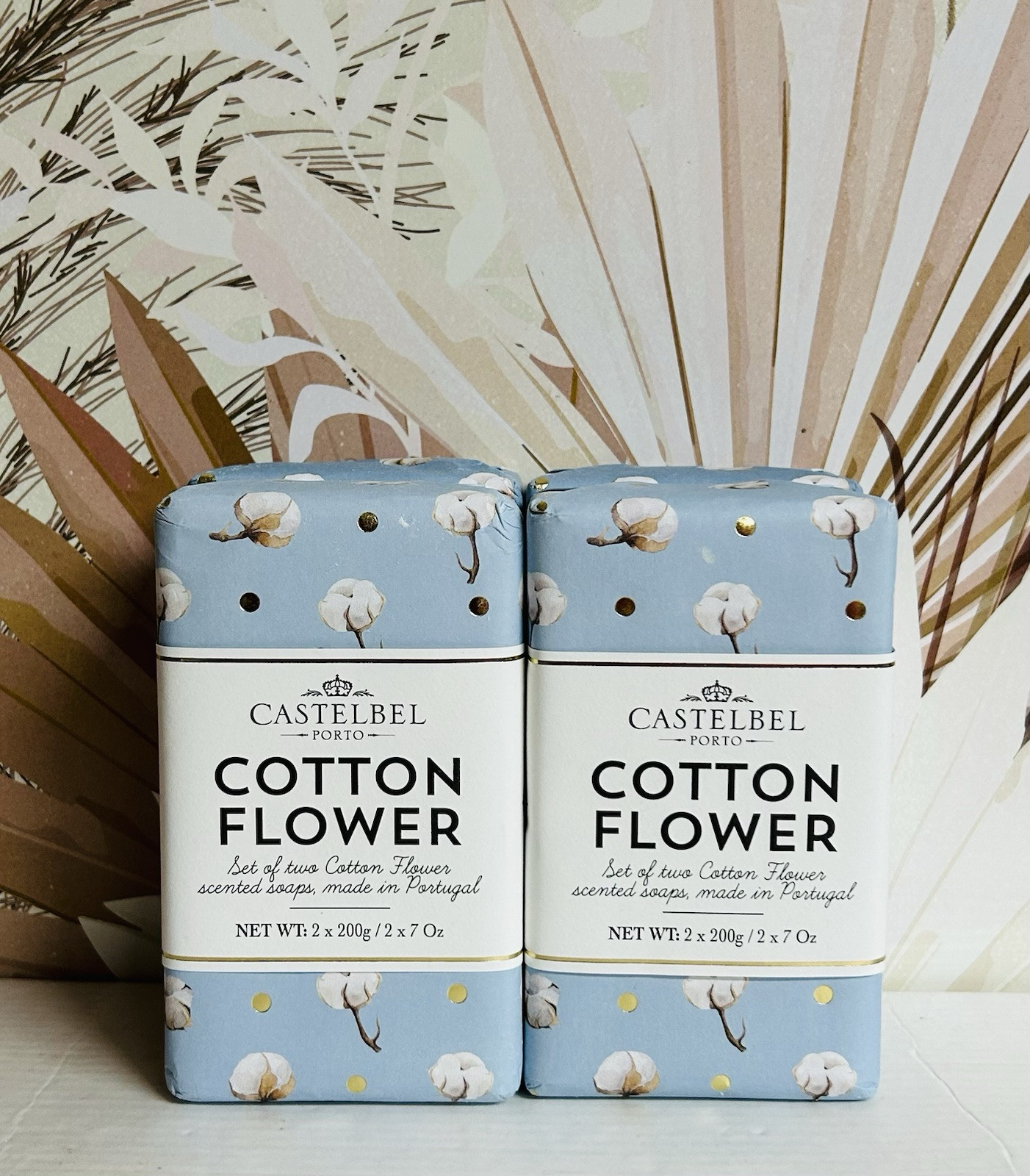 2-Pack Castelbel ~ Cotton Flower Bar Soap 4 X 7 oz Each