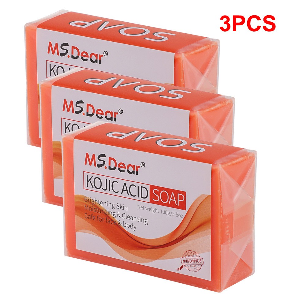 1/2/3X Dark Skin Brightening Soap Original Kojic Acid Soap for Spot Whitening