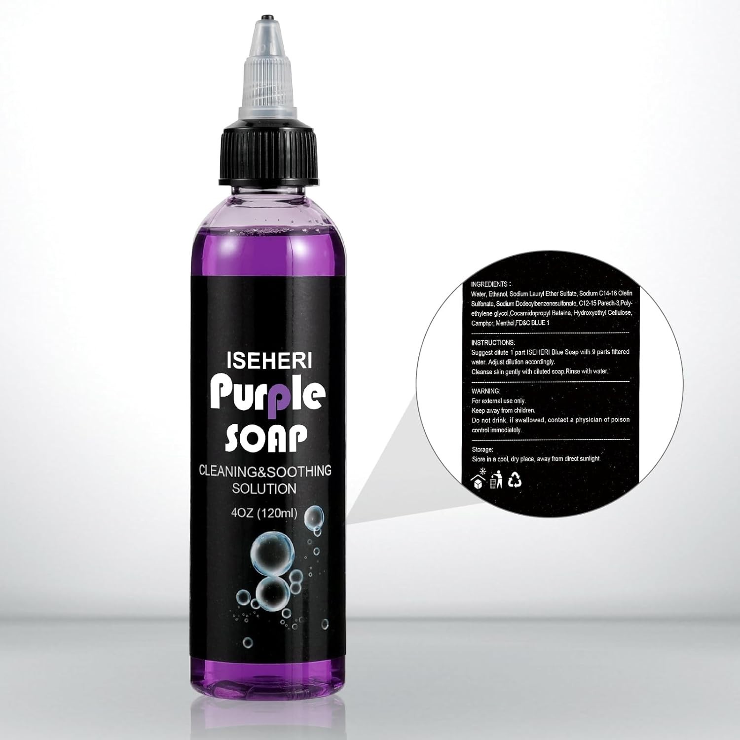 Ultra Concentrated Purple Soap Tattoo 4OZ with Foaming Bottle 120ml,