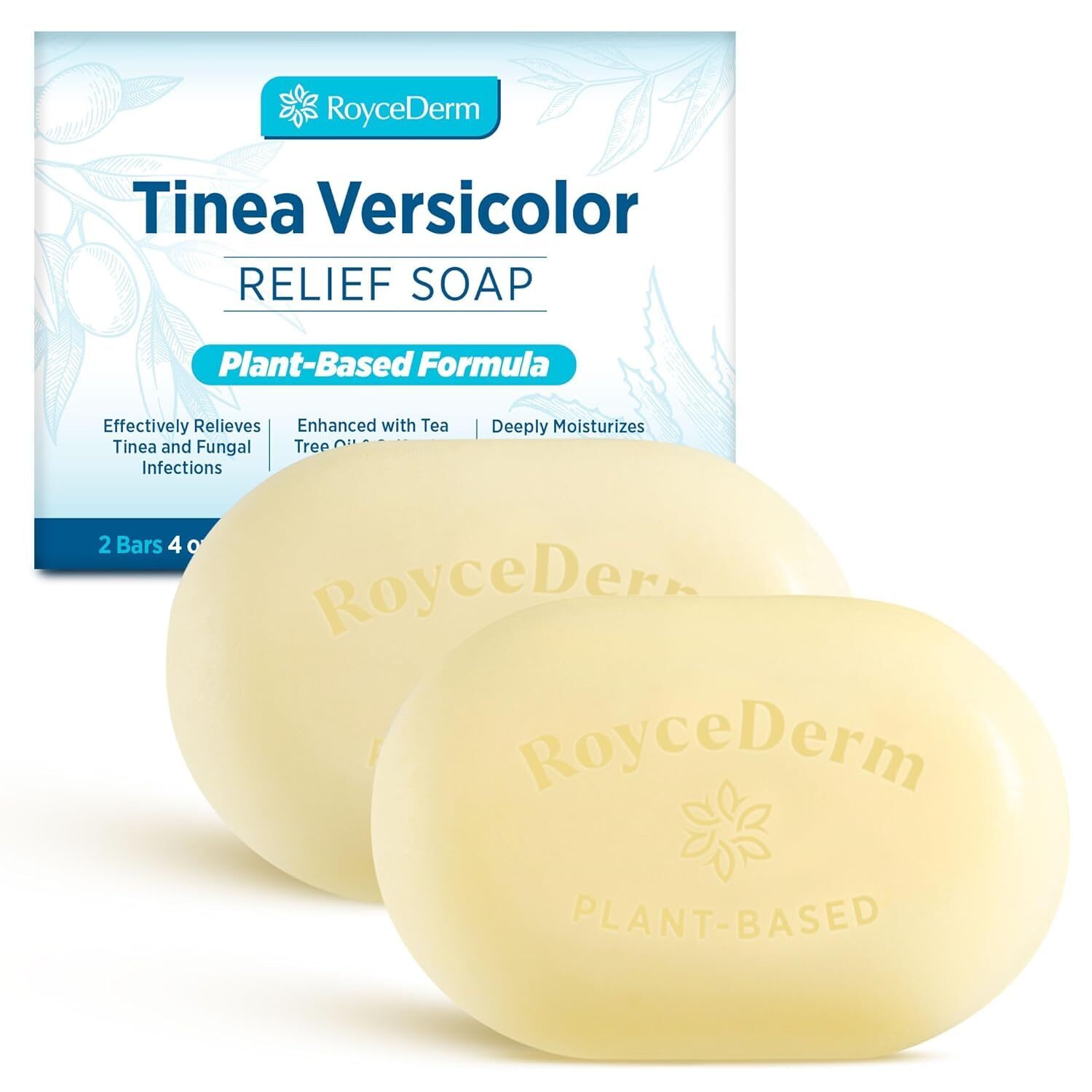 Roycederm Tinea Versicolor Relief Soap Tea Tree Oil & Sulfur Cleansing Bar, 2028