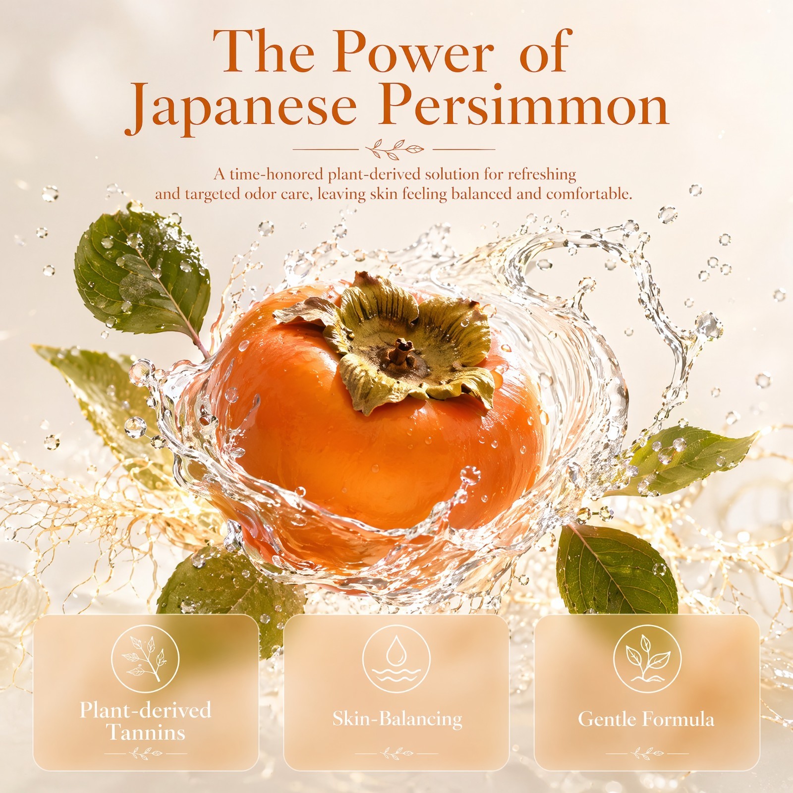 Kaori Persimmon Deodorizing Soap Moisturizing Mature Skin for Men Women