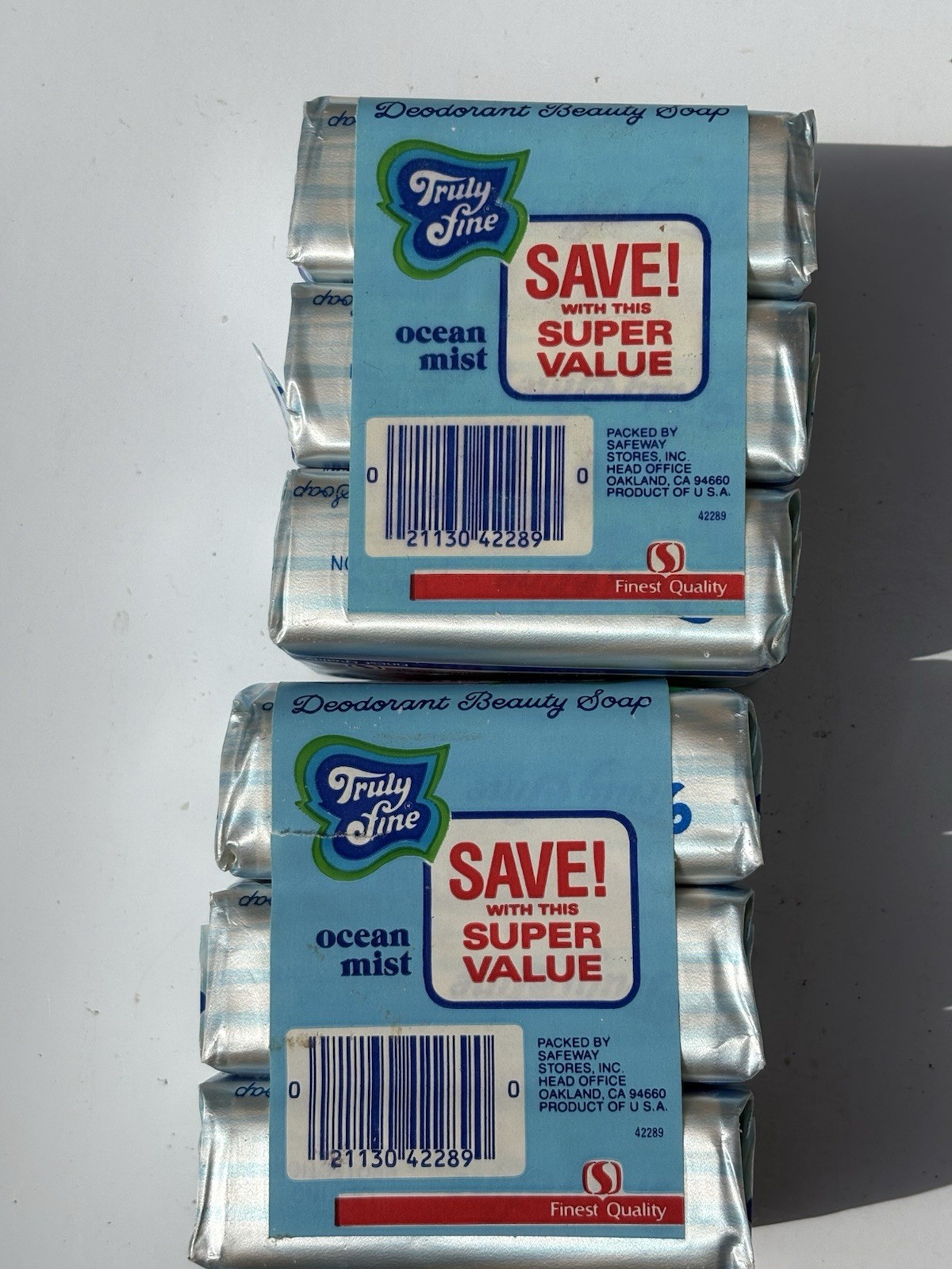 VINTAGE Beauty BAR SOAP Deodorant Soap Lot Of 6 NEW NOS Truly Fine Ocean Mist