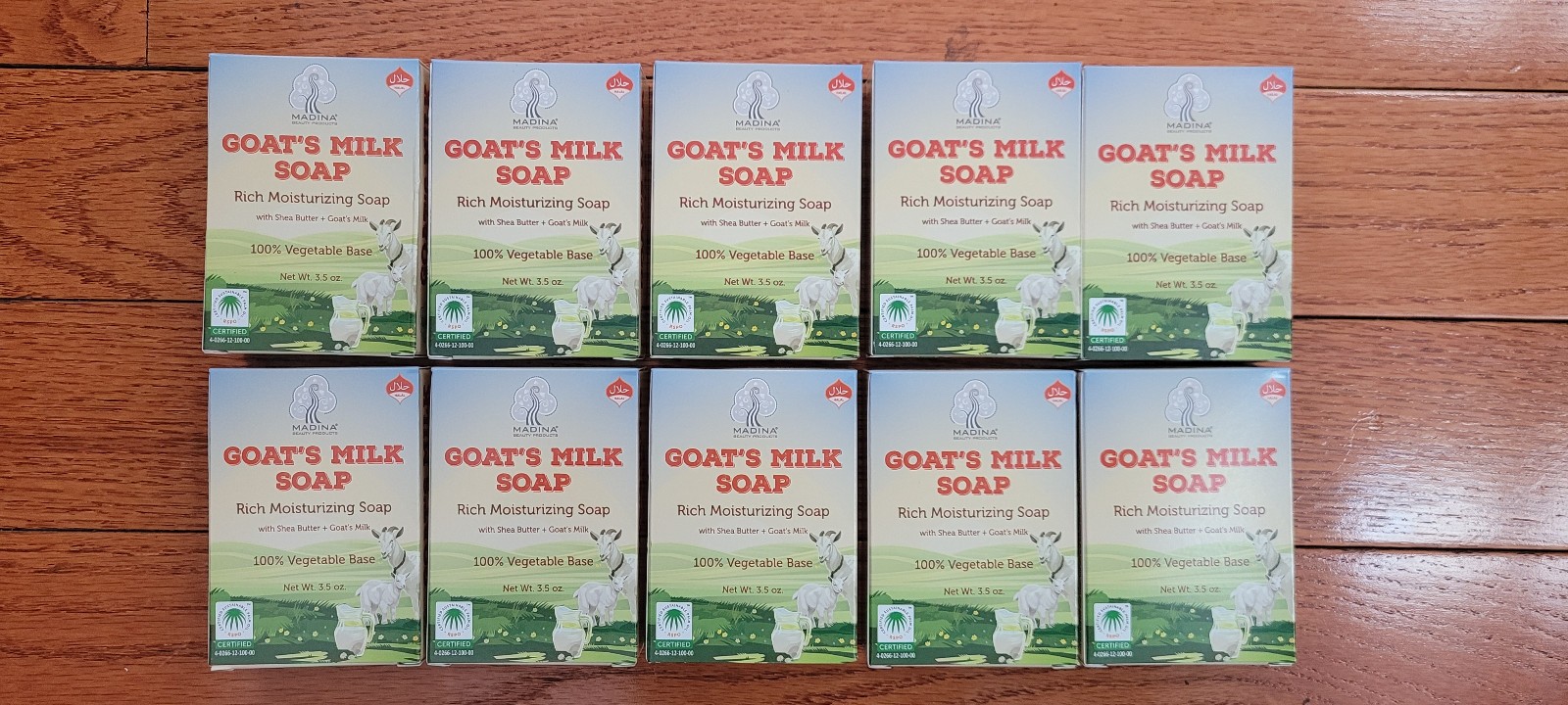 10 Pack Madina Goat’s Milk Soap (With Shea Butter) 100% Vegetable Base