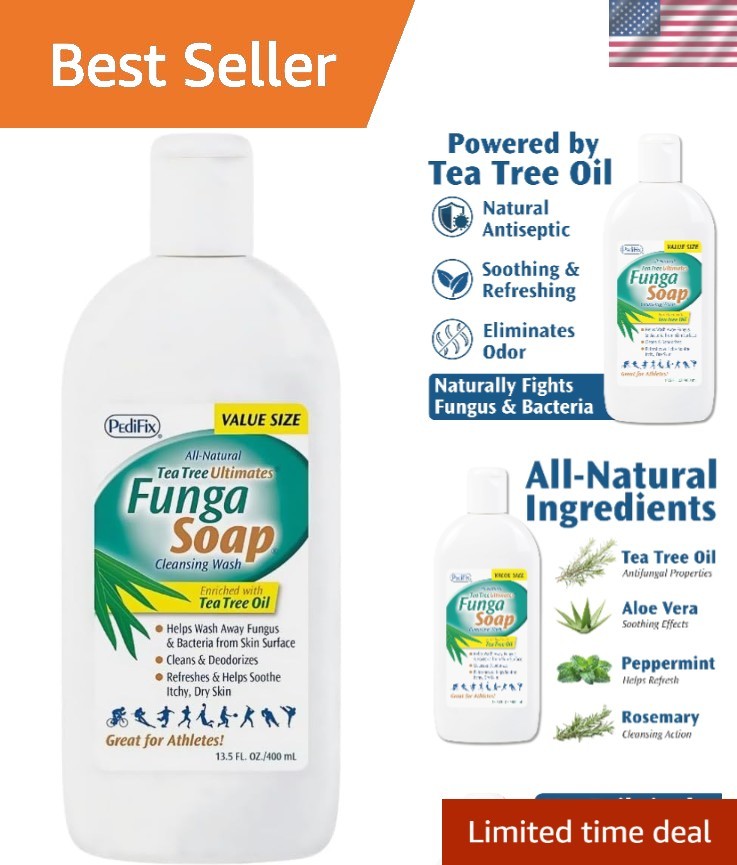 All-Natural Tea Tree Oil Body and Foot Wash – 13.5 fl. oz Effective Odor Defense