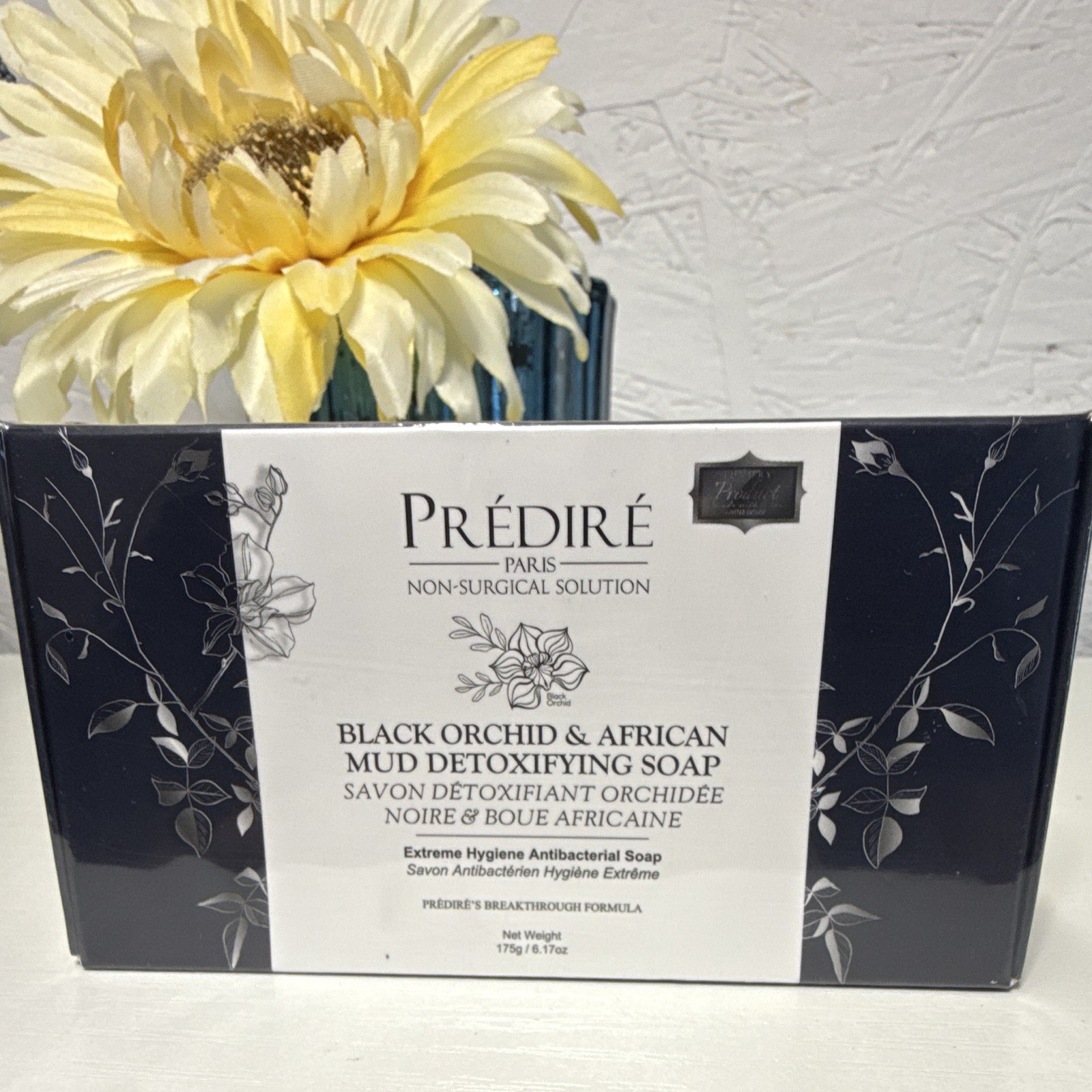 Prédiré Paris Black Orchid African Mud Soap Bar Antibacterial Detox 6.17 oz