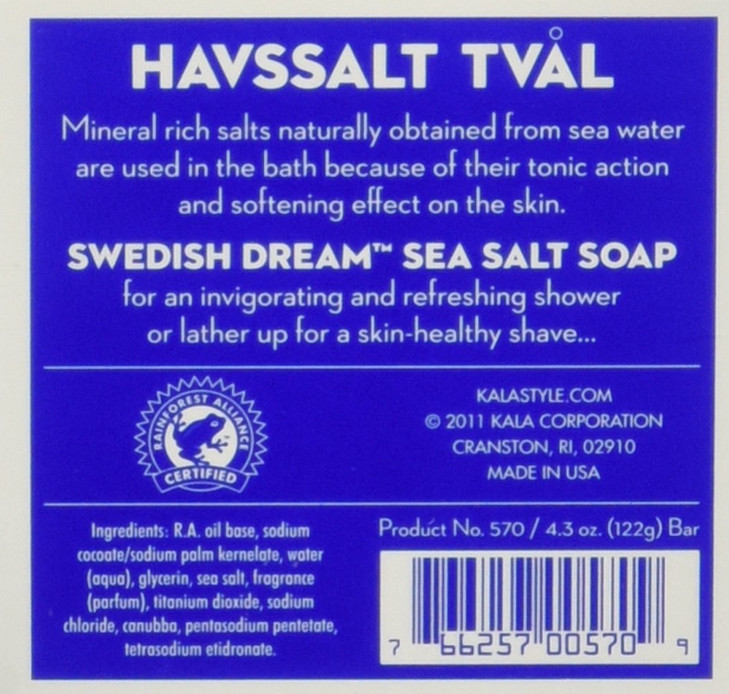 Swedish Dream Sea Salt Soap, 4.3 oz 1Pk (Box damaged)