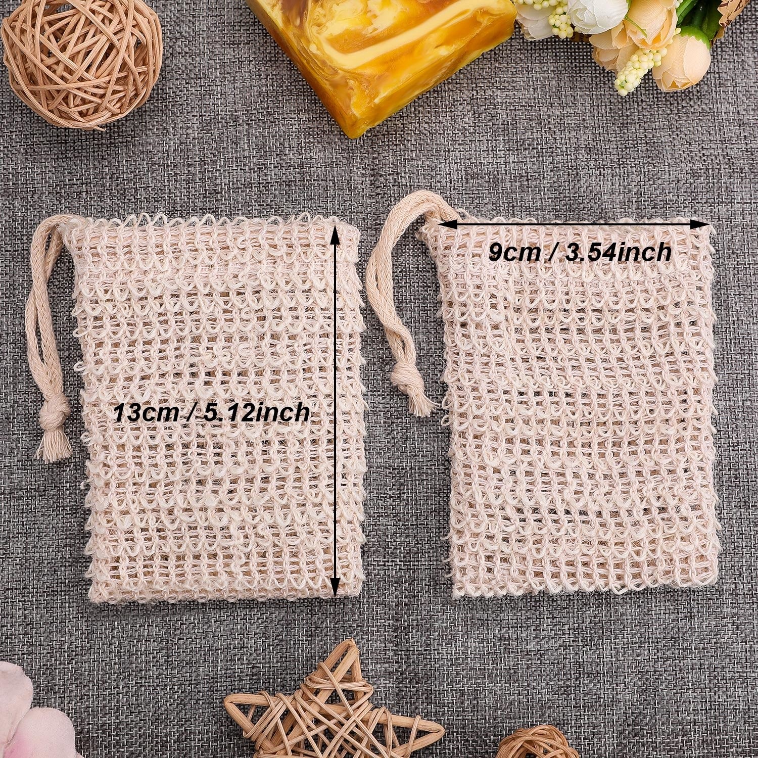 10 Pack Exfoliating Natural Sisal Soap Bag Pouch Soap Saver