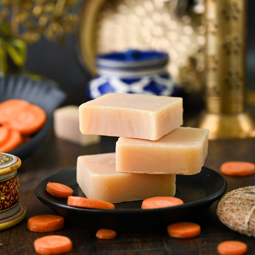 Carrot Handmade Organic Soap Bar Natural Oil Wonderful Scent Premium Body Spa