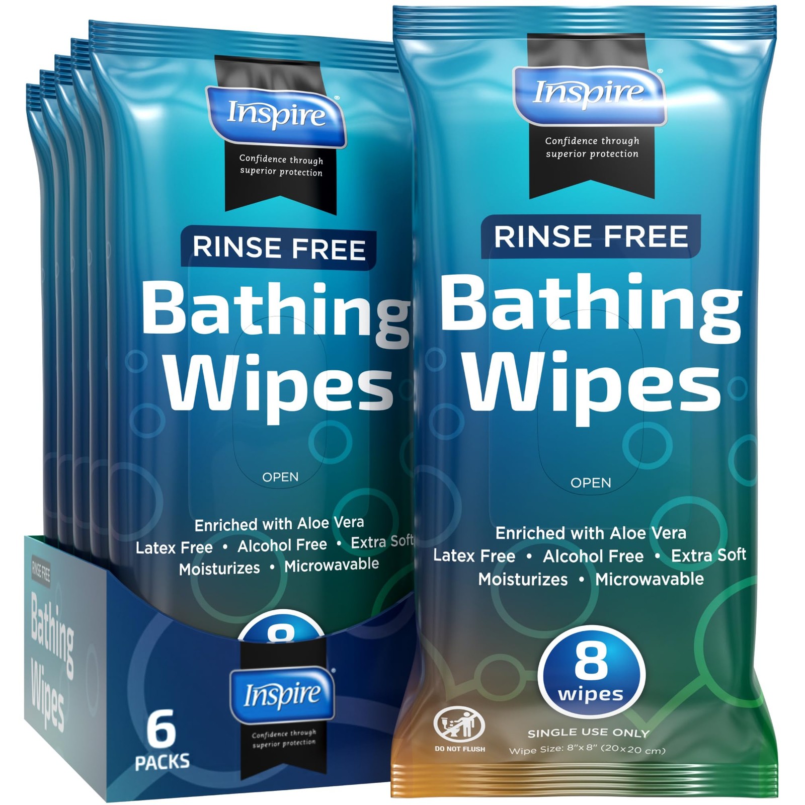 Extra Large Adult Wet Wipes | Bathing Cloths for Incontinence, 8″x12″