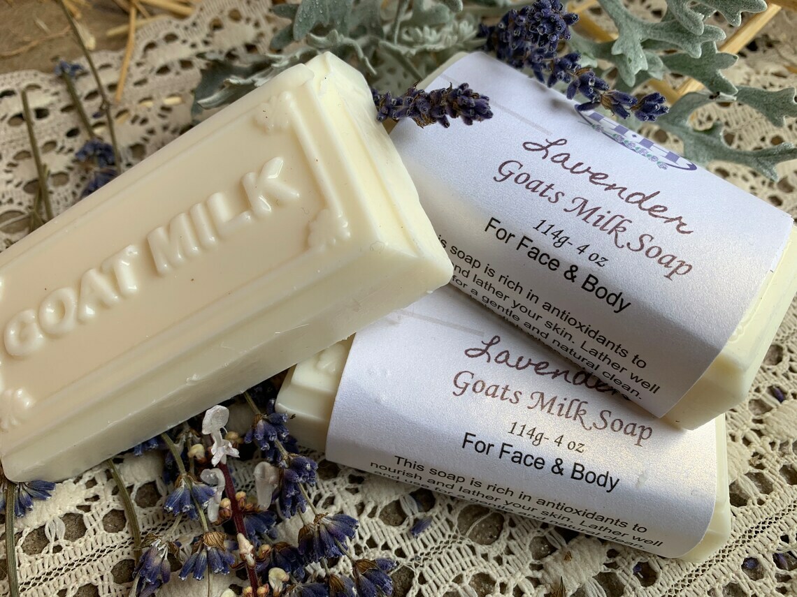 Lavender Goats Milk Soap, Pure Goats Milk Soap, Hand Made Soap, Low PH Soap.4oz