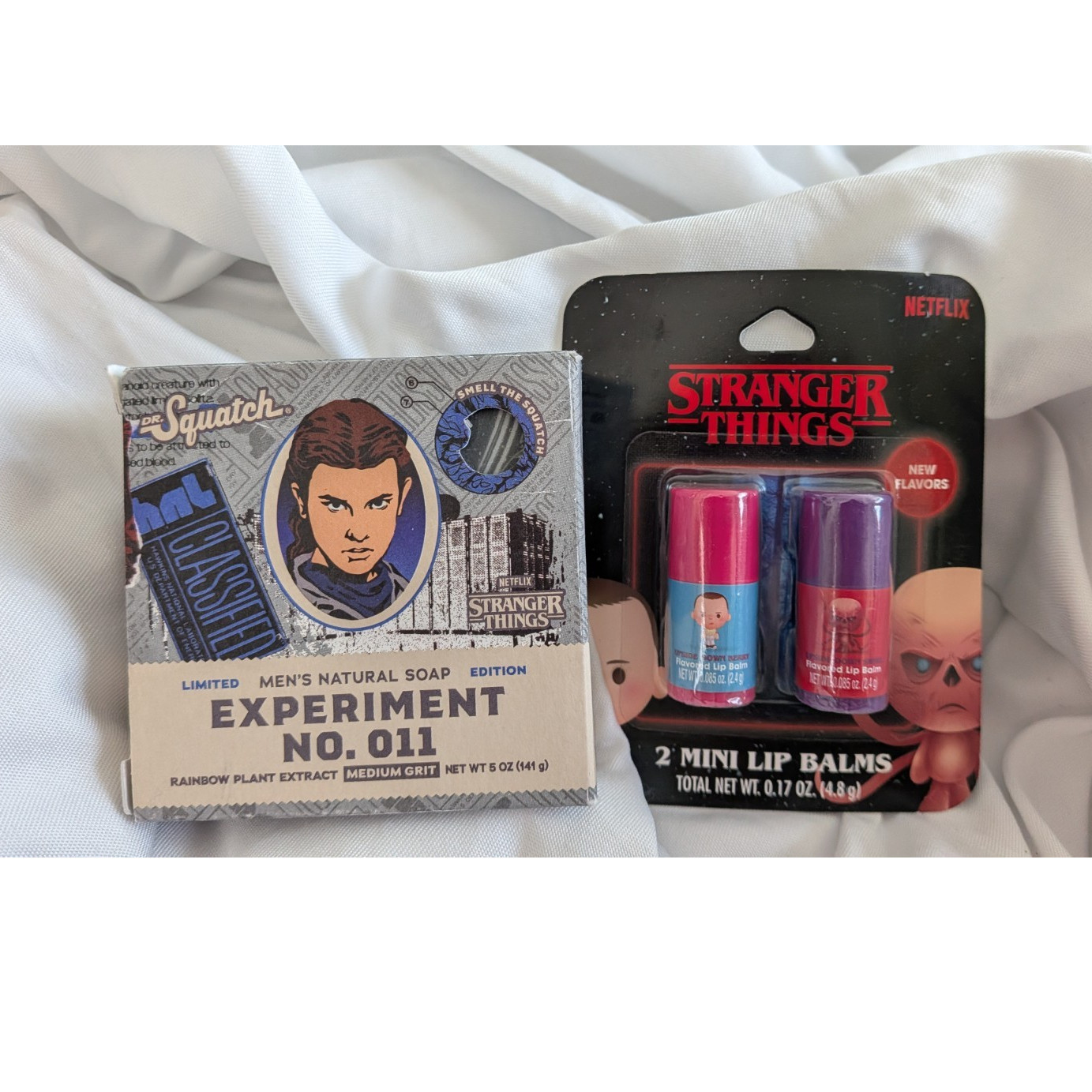 Dr. Squatch Stranger Things Men’s Natural Soap Rainbow Scent & 2 Lip Balms