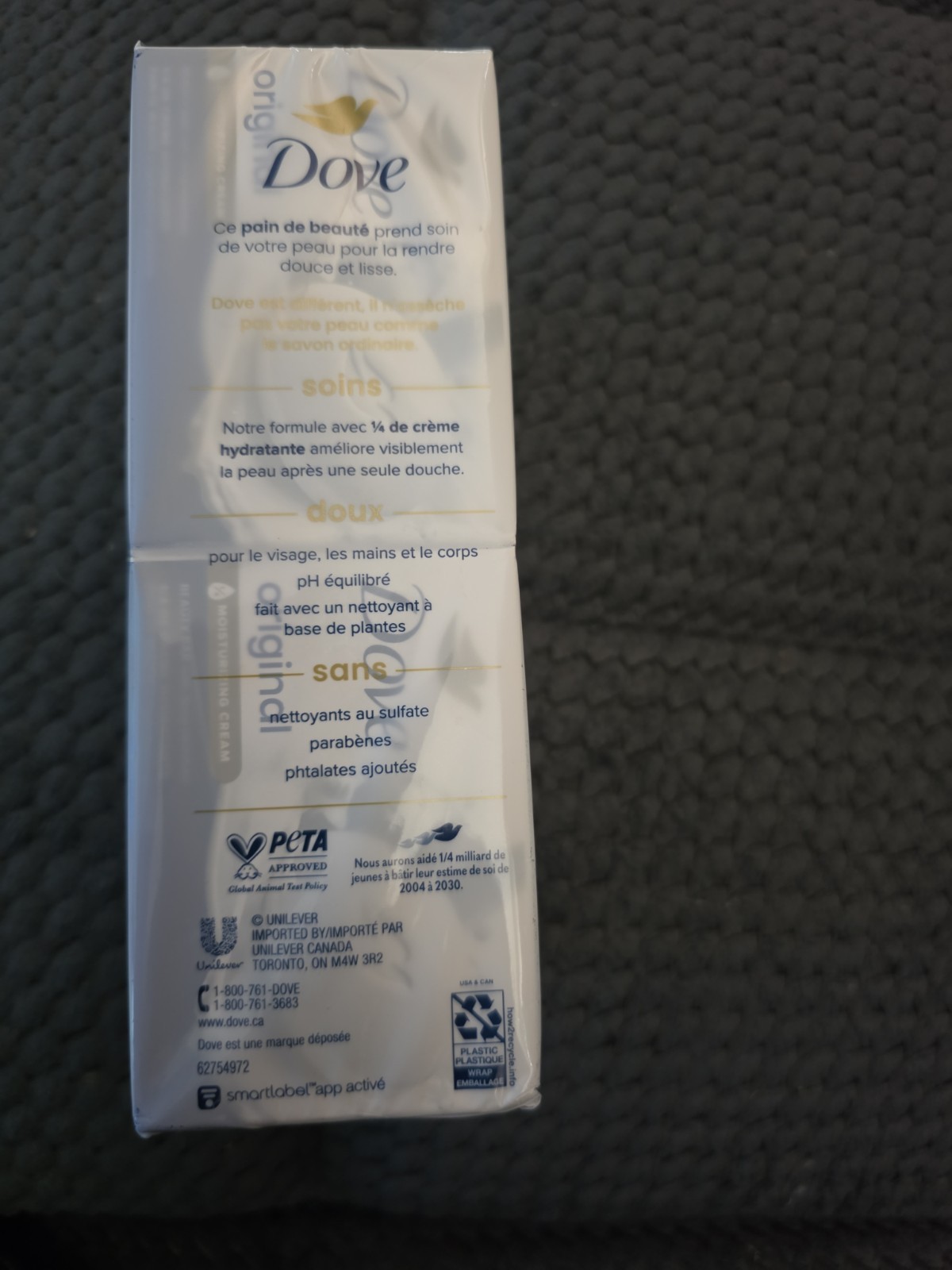 Dove Beauty Bar Soap Original 6 Count for Soft, Smooth Skin 3.75 Oz Each