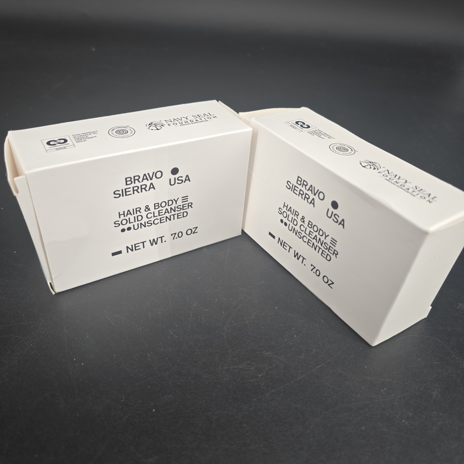(x2) Bravo Sierra USA Hair & Body Solid Cleanser Bar White Unscented 7oz