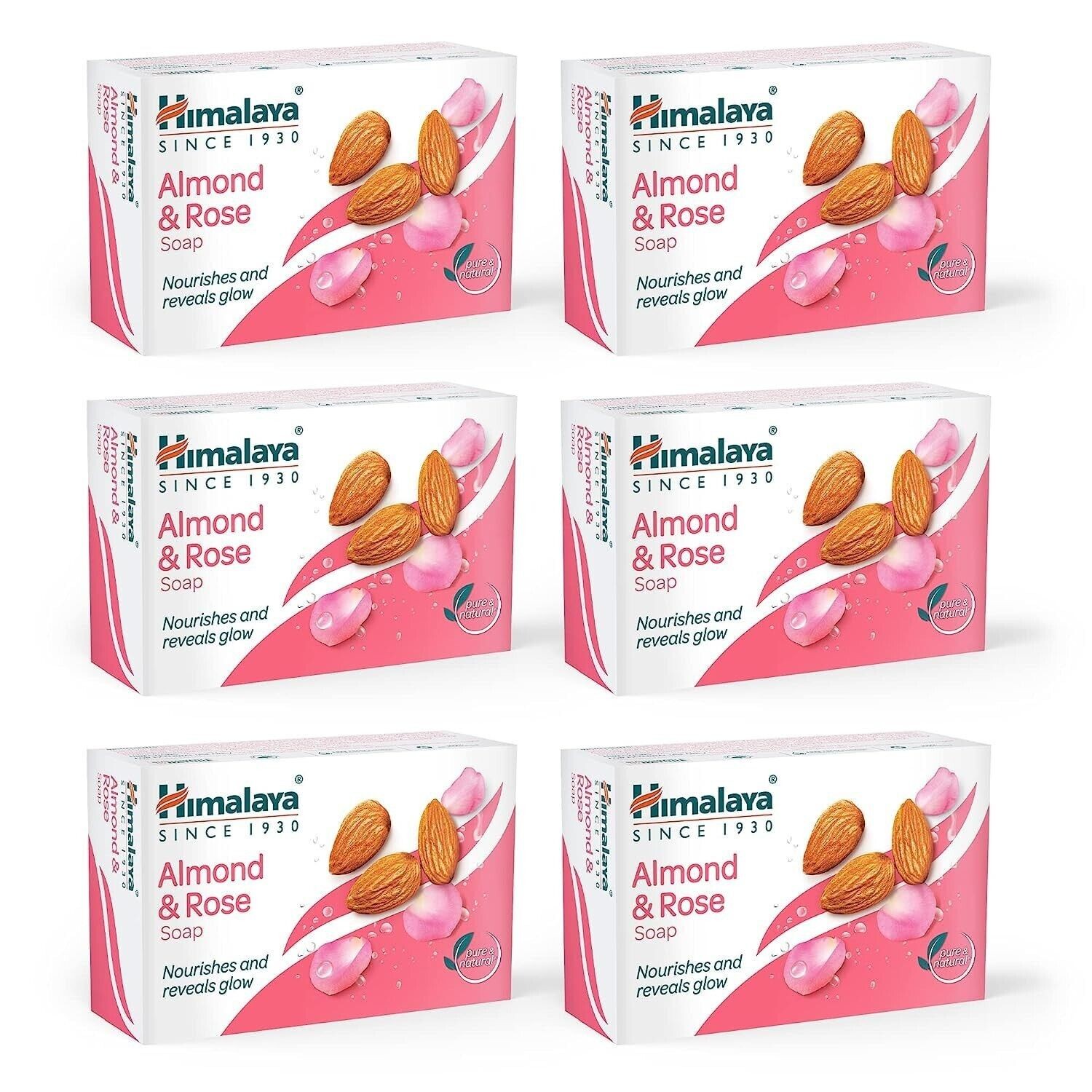 Himalaya Herbals Almond and Rose Soap, 125gm (Pack of 6) Free Shipping