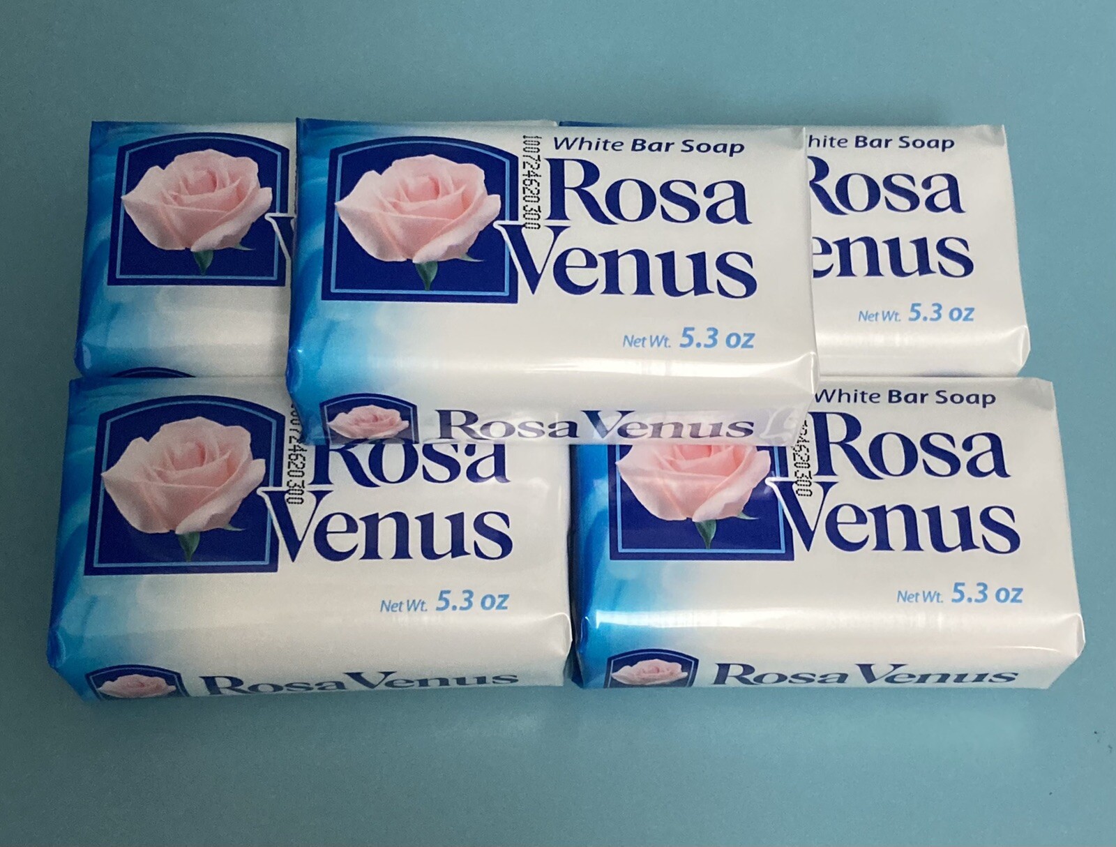 Rosa Venus White Bath Soap Bars, 5.3 oz Each, Pack of 5