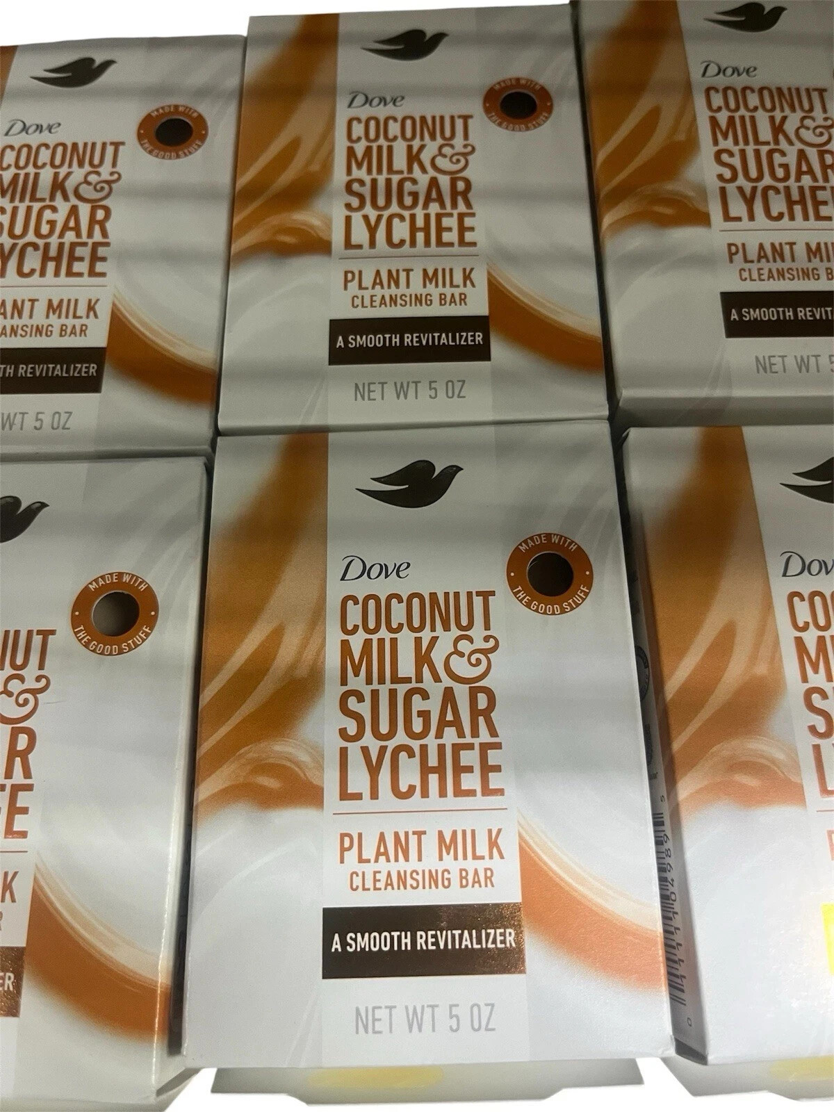 Lot Of 8 Dove Coconut Milk & Sugar Lychee Plant Milk Cleansing Bars 5 oz