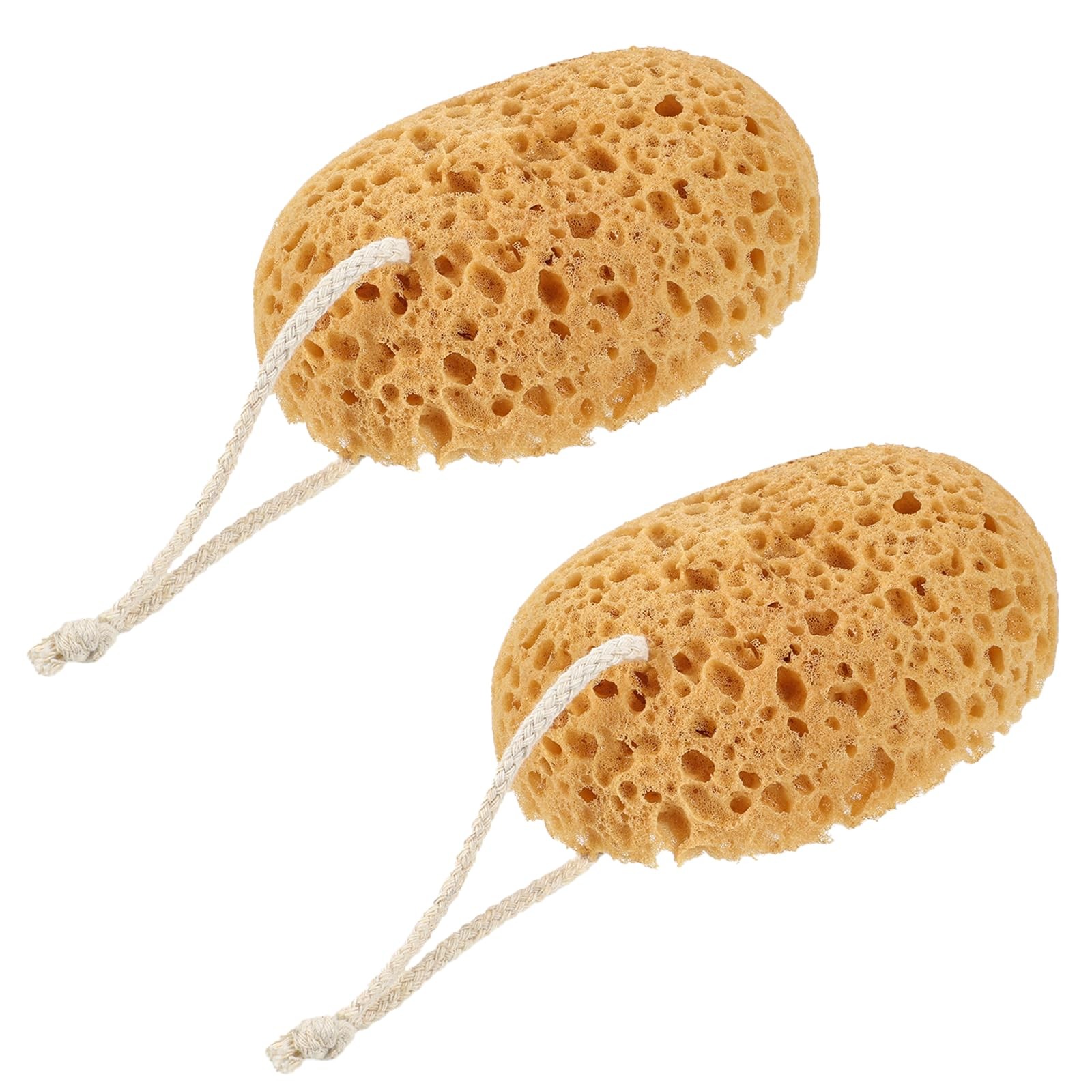 Shower Sponge, 2 Pcs Large Bath Sponges for 1 Count (Pack of 2), Yellow