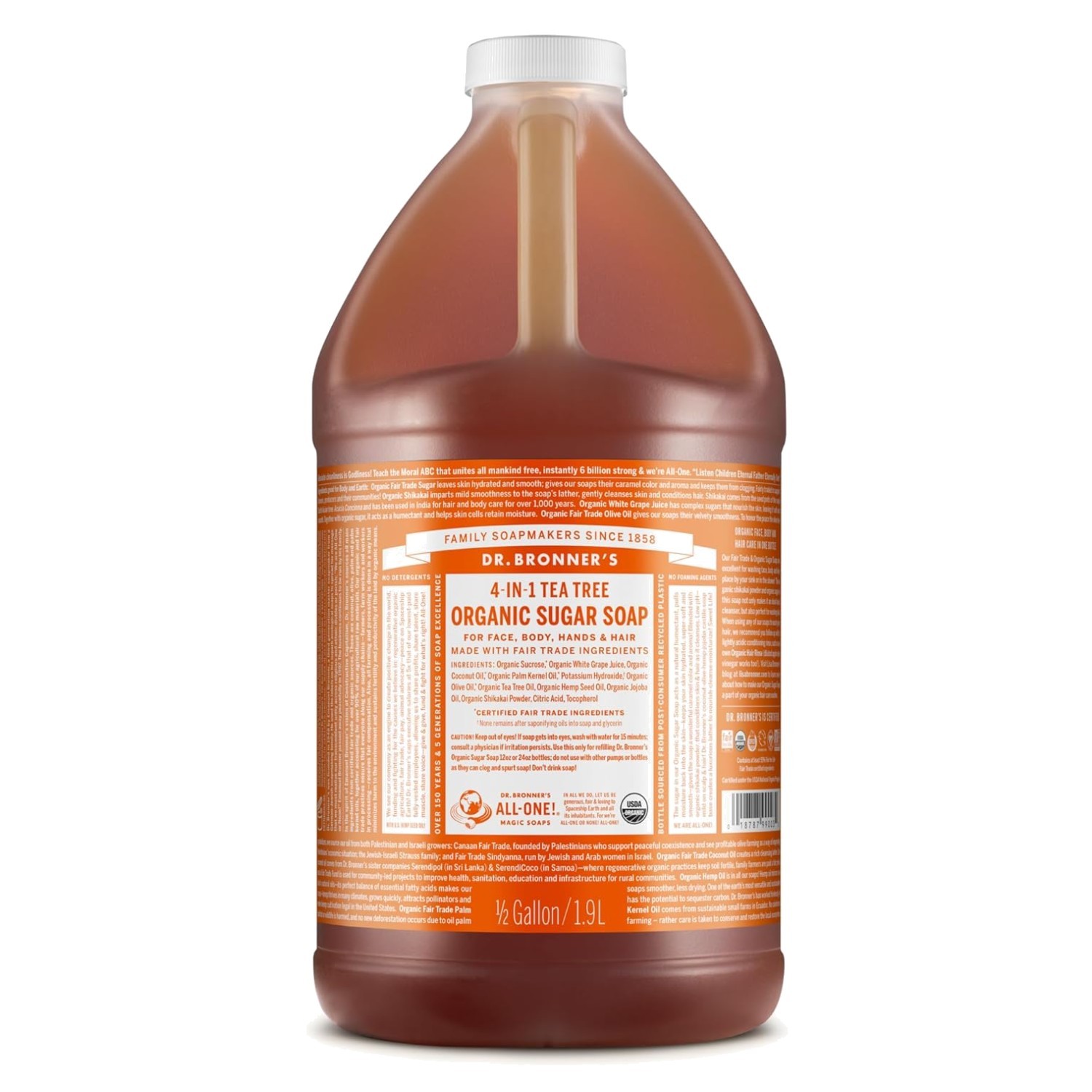 Sugar Soap Tea Tree, 64oz – Organic Ingredients