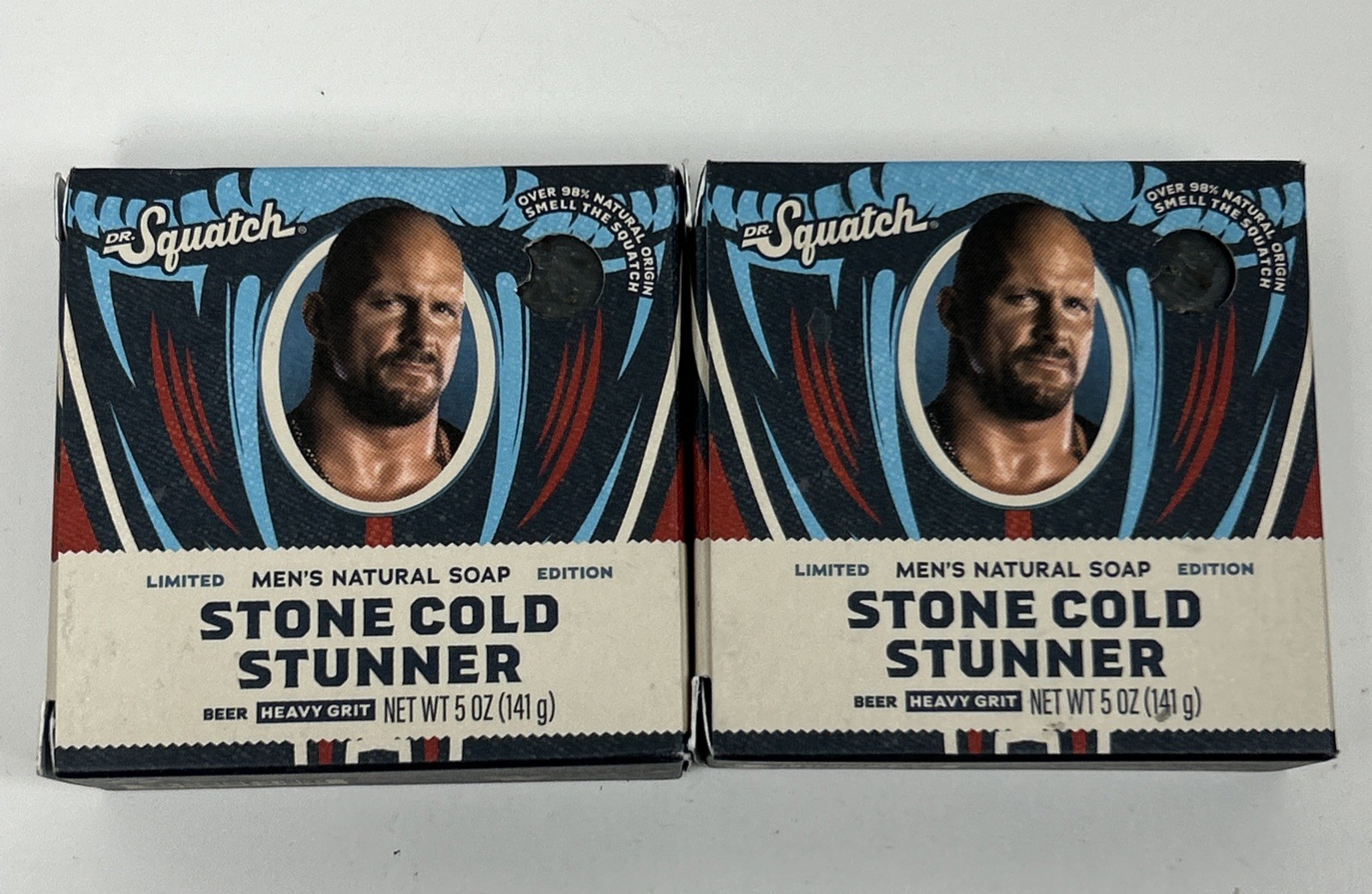 Dr. Squatch Men’s Natural Lot 2 Bar Soap Stone Cold Stunner 5 oz Limited Edition