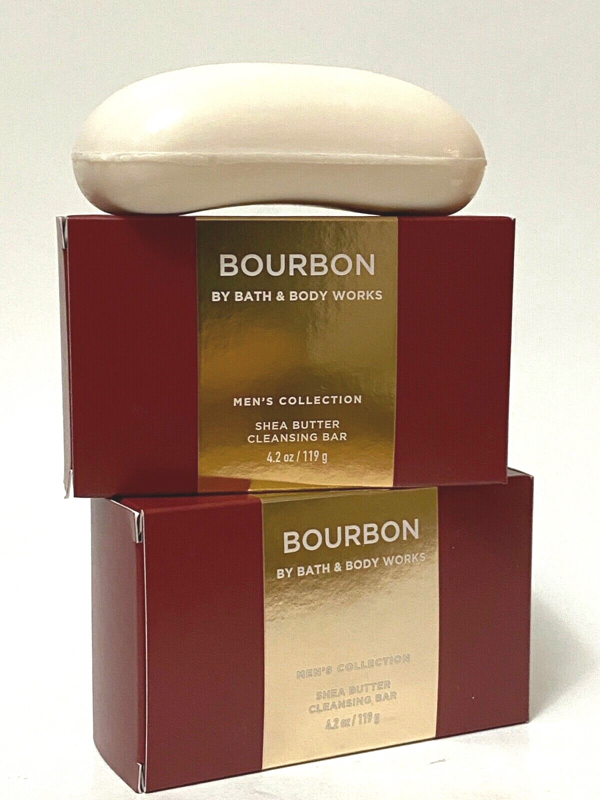 LOT 2 BATH & BODY WORKS BOURBON BODY SCENTED CLEANSING BAR SOAP 4.2 OZ SHEA NEW