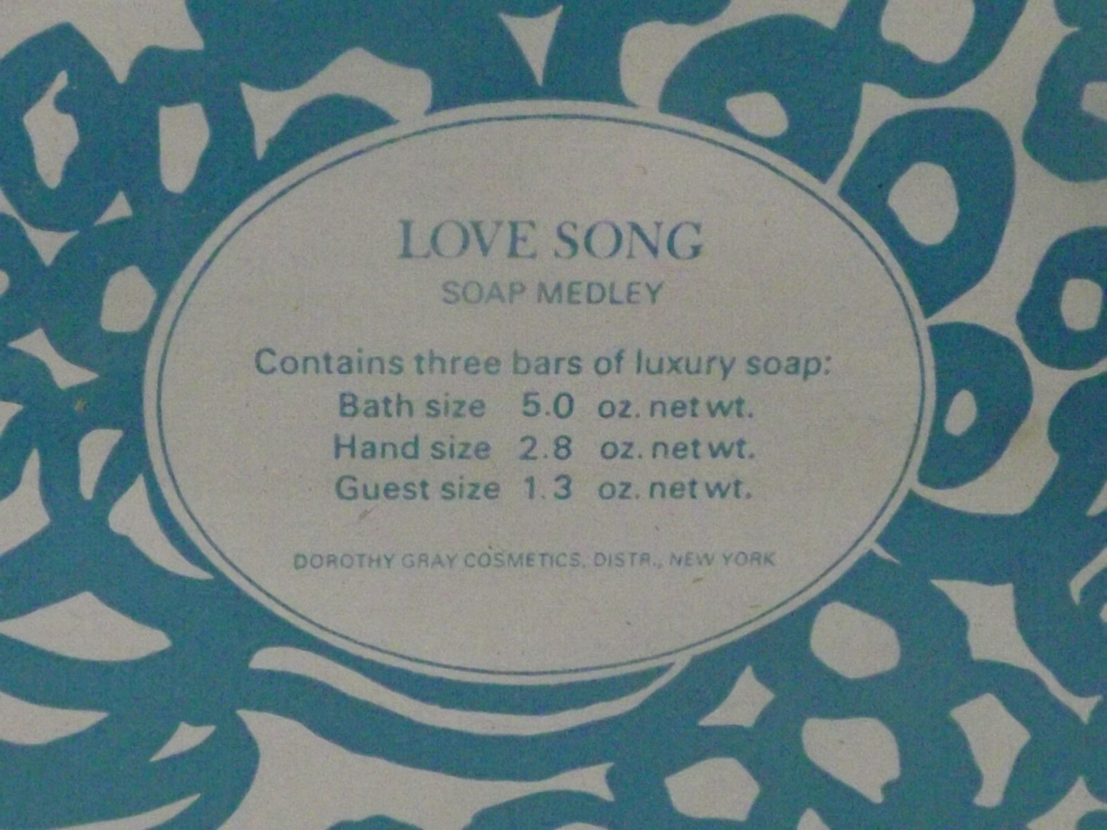 Vtg Dorothy Gray Cosmetics Love Song Soap Medley Bath Hand & Guest Size Bars New