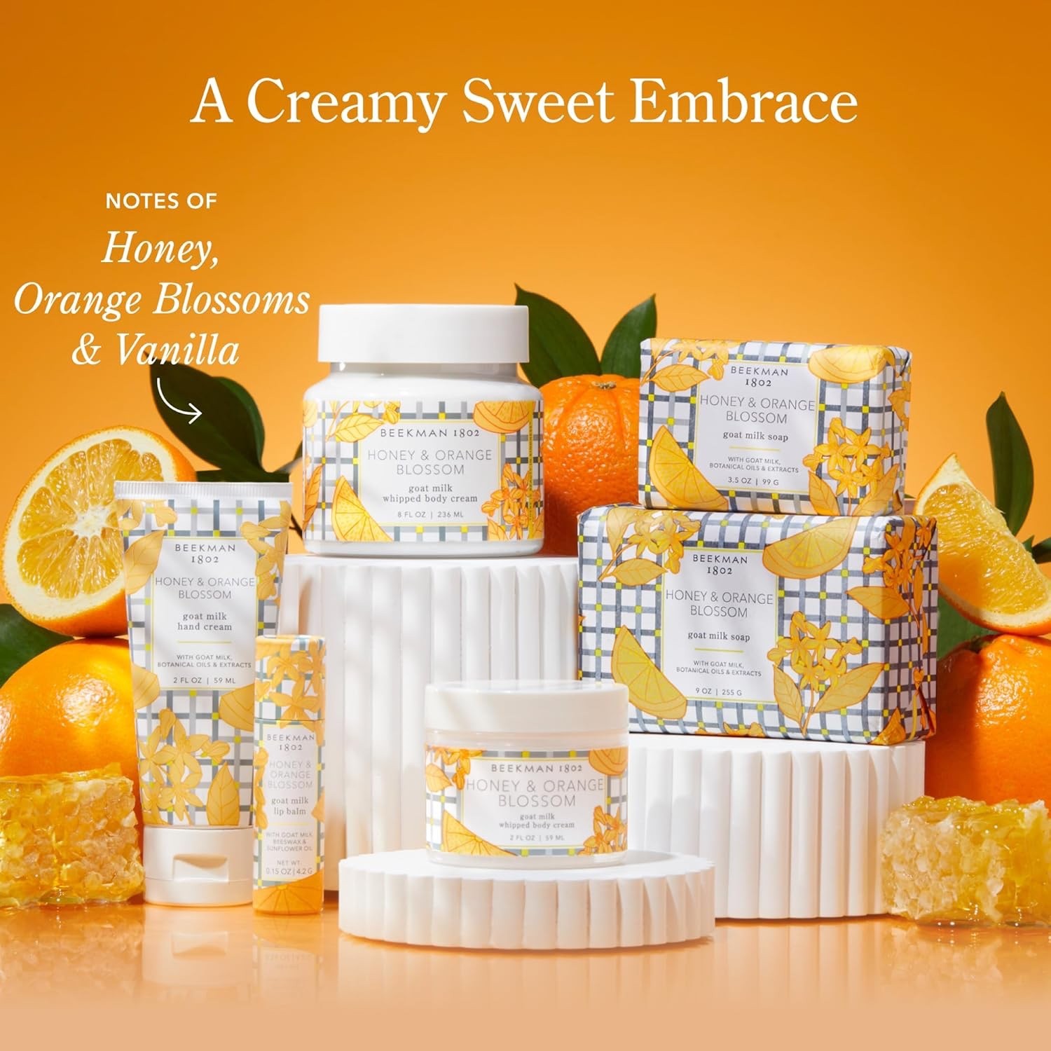 BEEKMAN GOAT MILK BAR SOAP – HONEY AND ORANGE BLOSSOM (Pack Of 3)
