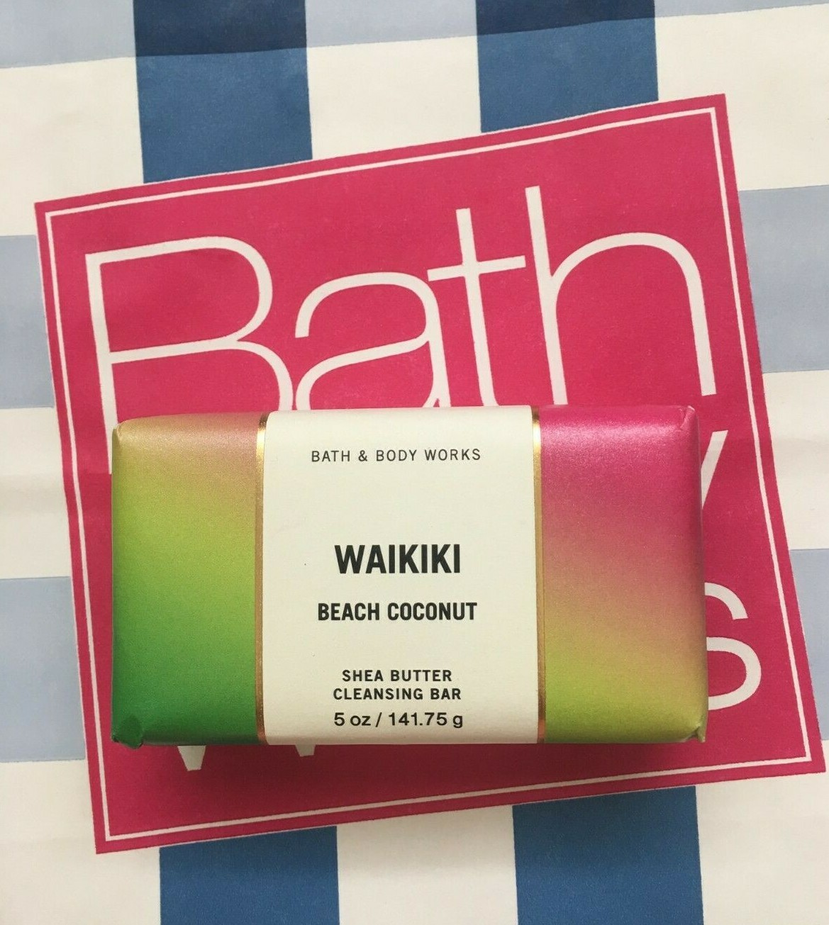 (1) Bath & Body Works WAIKIKI BEACH COCONUT Shea Butter Cleansing Bar 5oz NEW