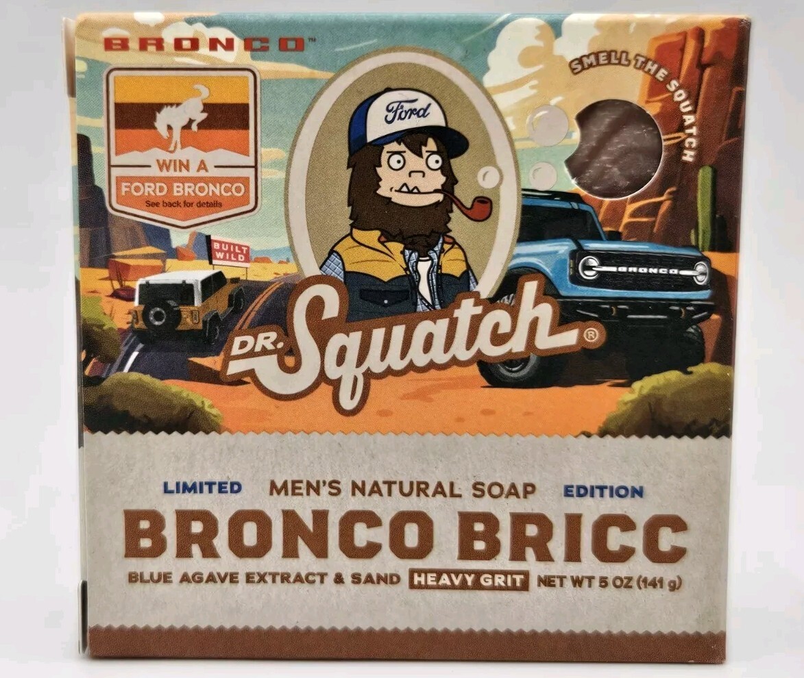 Lot Of 2 New Dr. Squatch Limited Edition Soap Bars FREEDOM FRESH & BRONCO BRICC